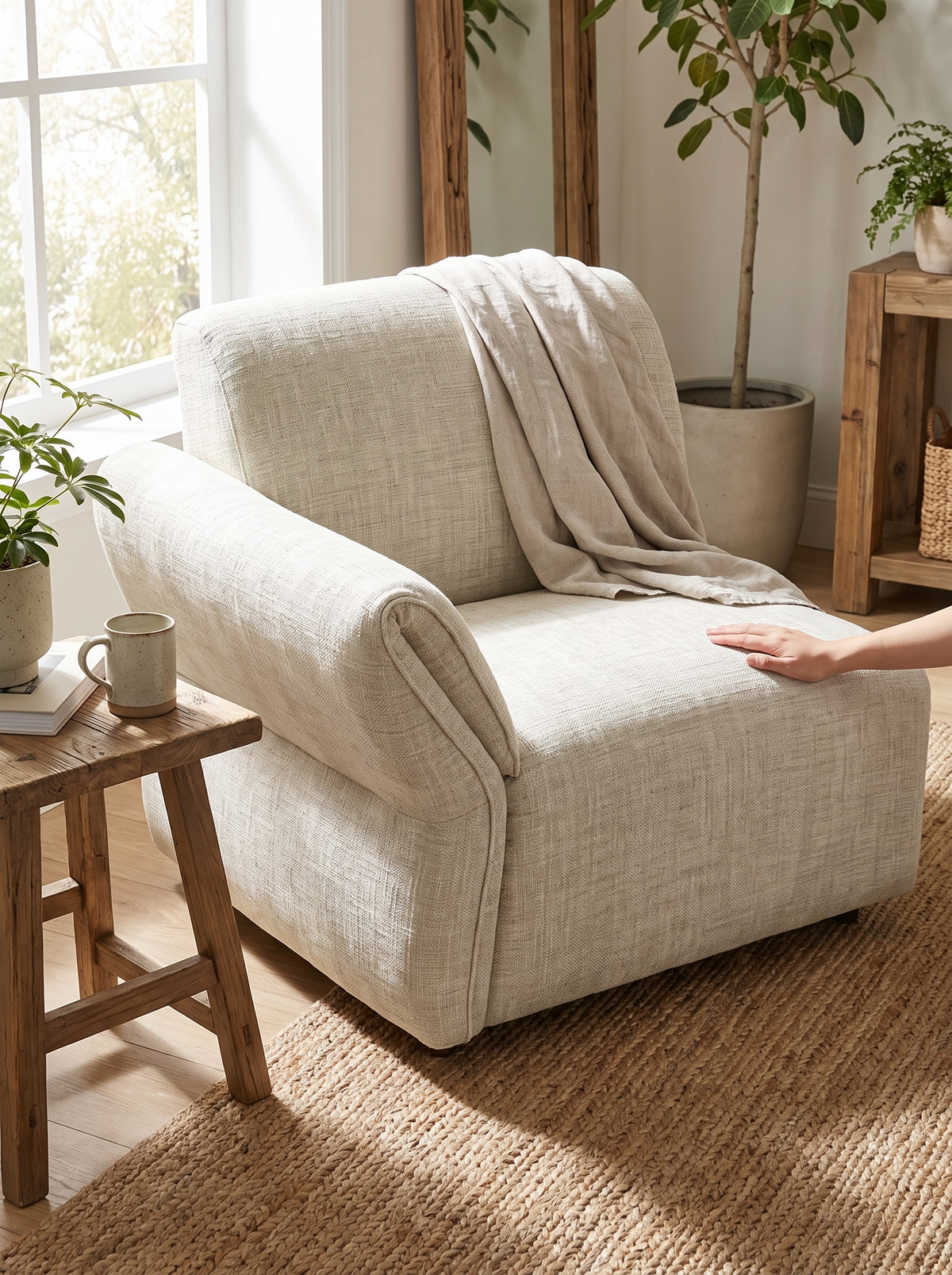 LUNAR corner sofa woven texture lifestyle