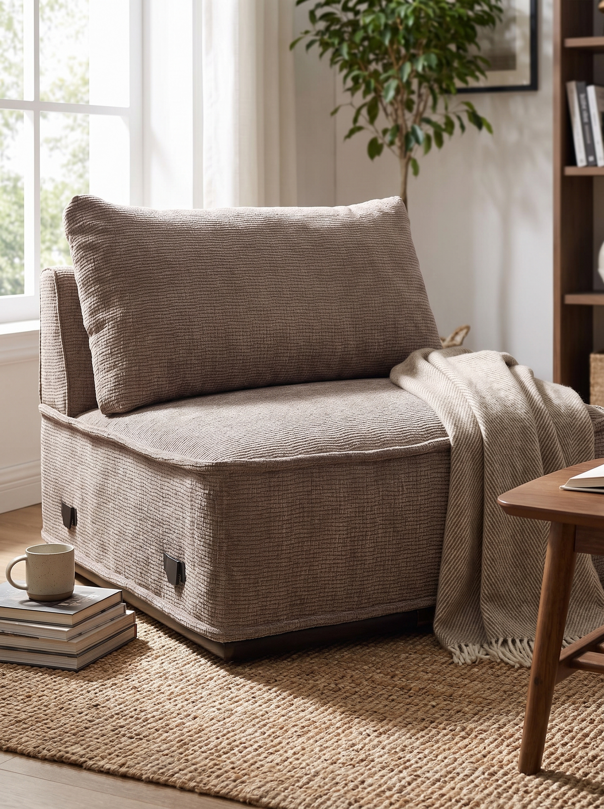 CORDY armless module full width seat lifestyle