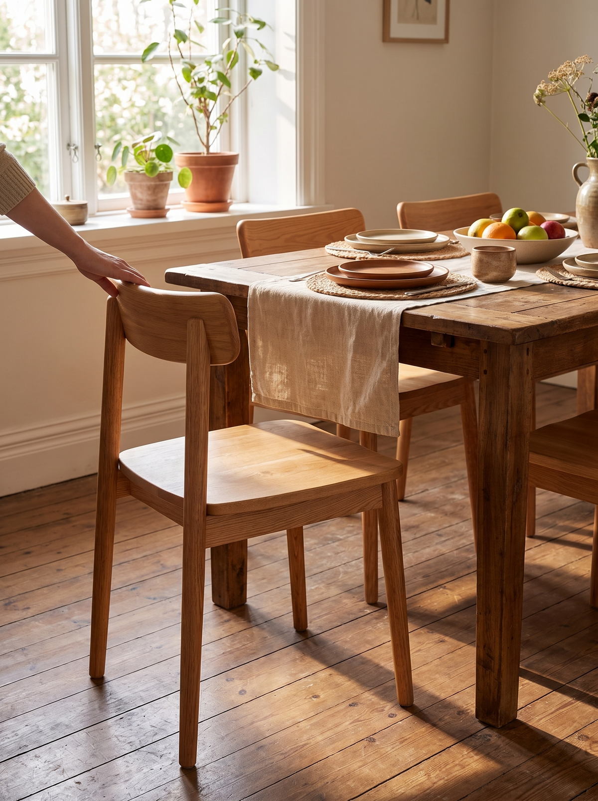 GREEN oak dining chair solid oak lifestyle
