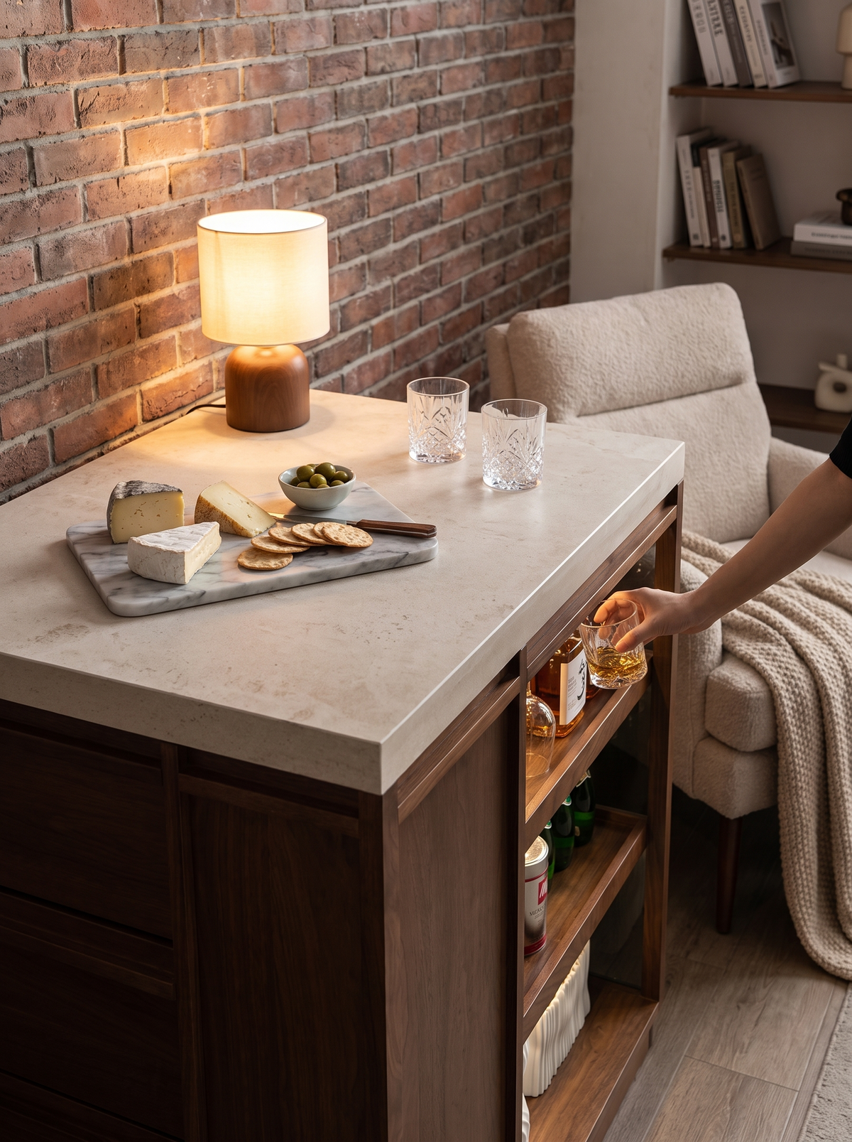 AXIS island table sintered stone top lifestyle