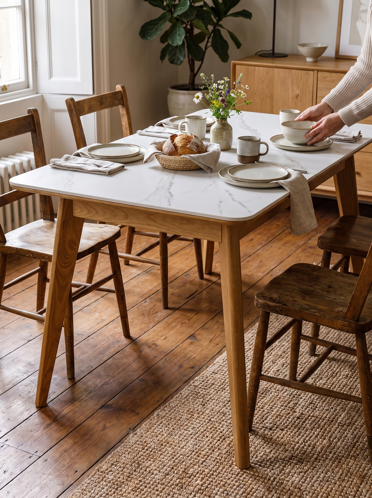 SHIFT extendable table oak support lifestyle