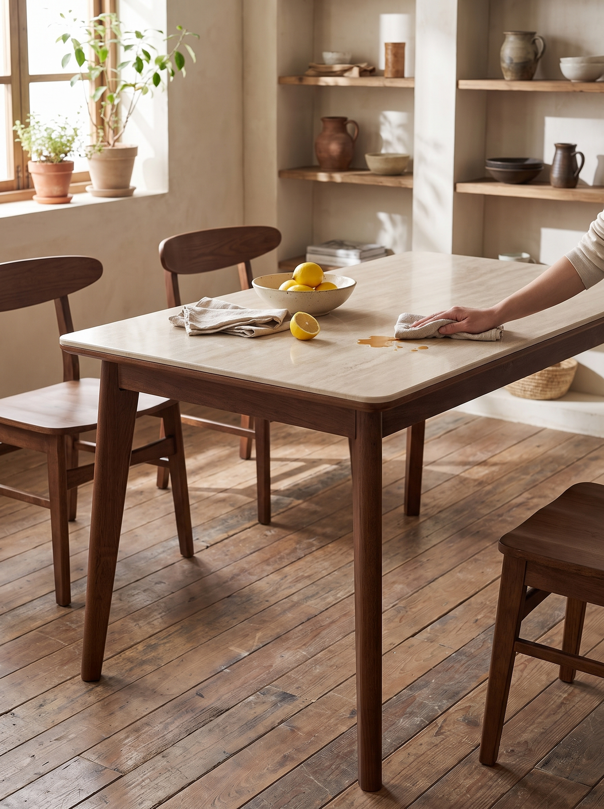 LENNOR dining table stone surface lifestyle