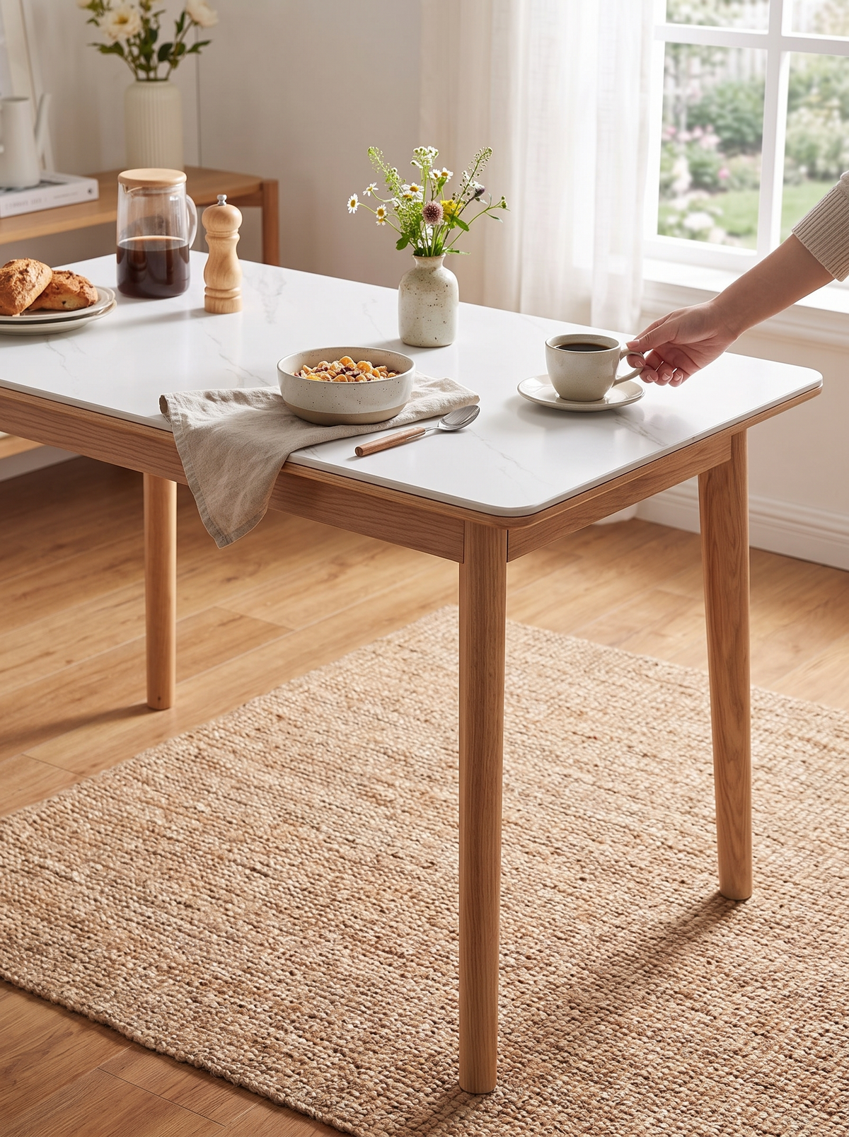 JADEN dining table stone top lifestyle