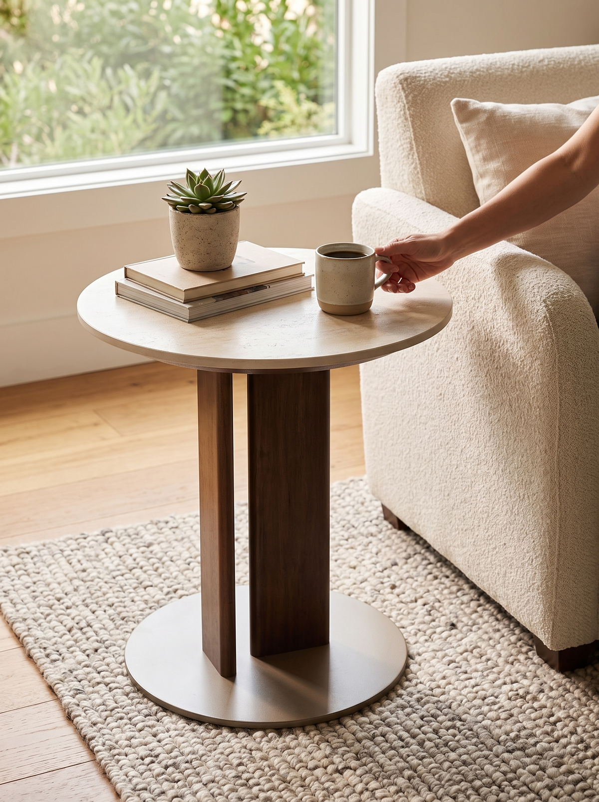 VALE coffee table set round silhouette lifestyle