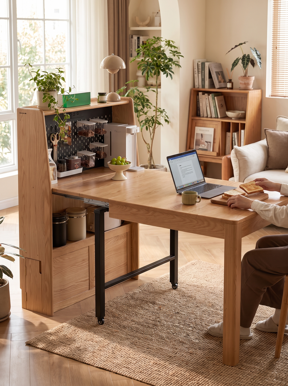 NEST extendable table oak construction lifestyle