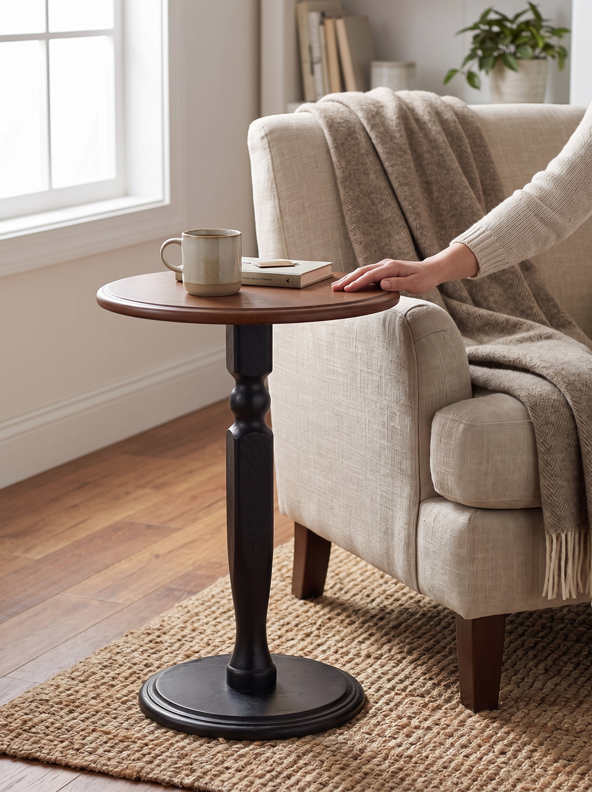MONA coffee table set ash and walnut lifestyle