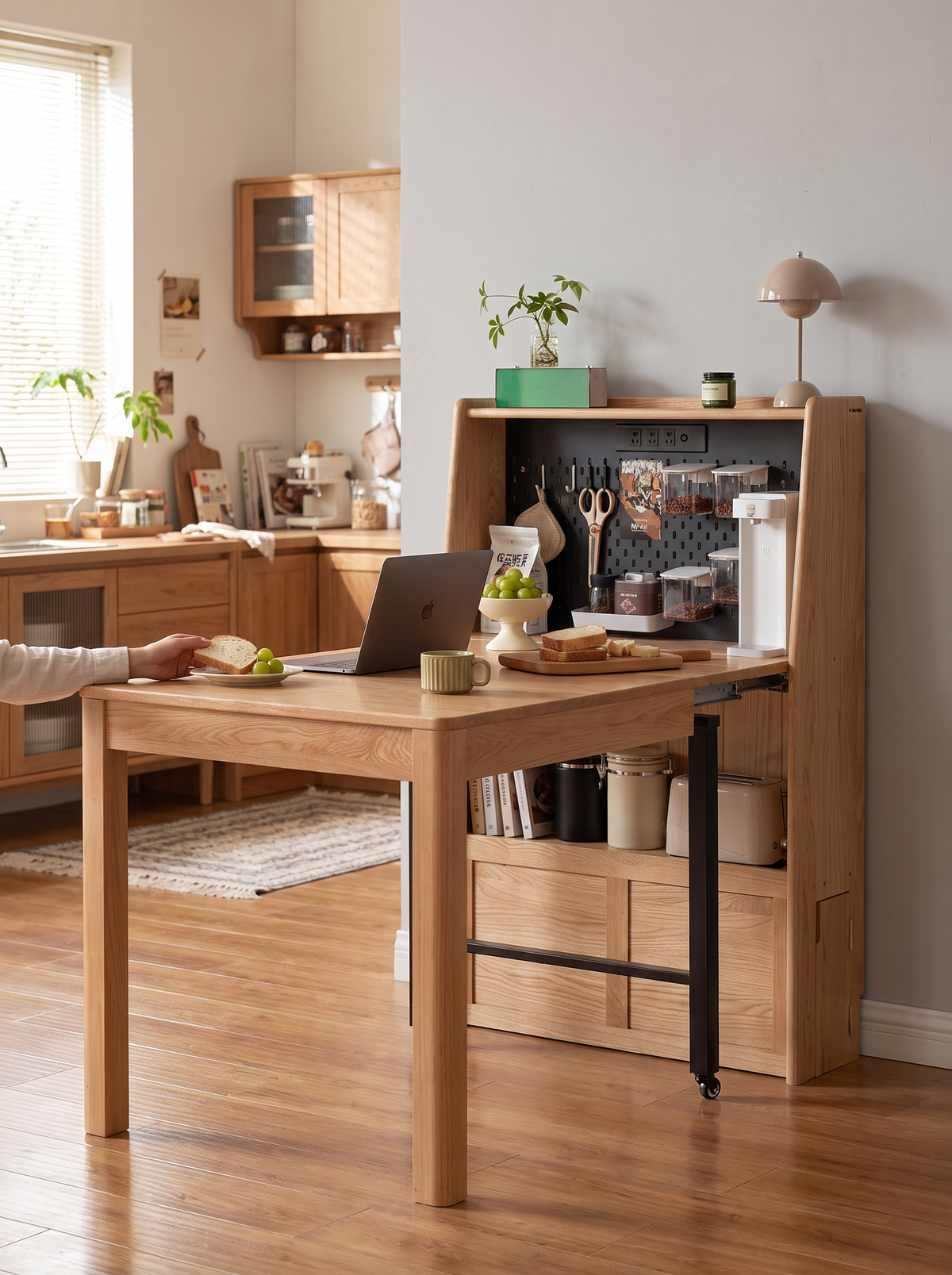 NEST extendable table shelf storage lifestyle