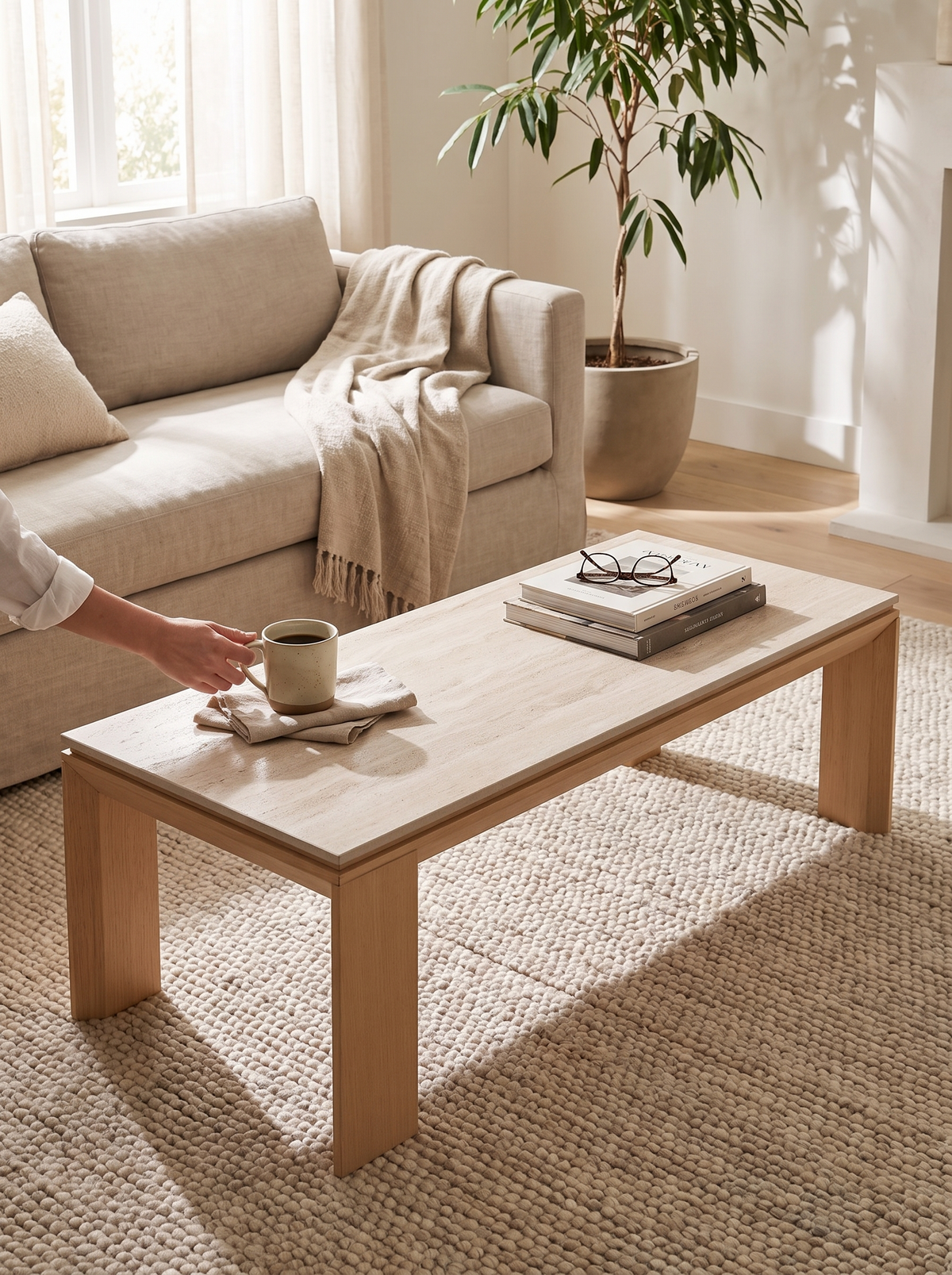 STRING coffee table slim frame lifestyle