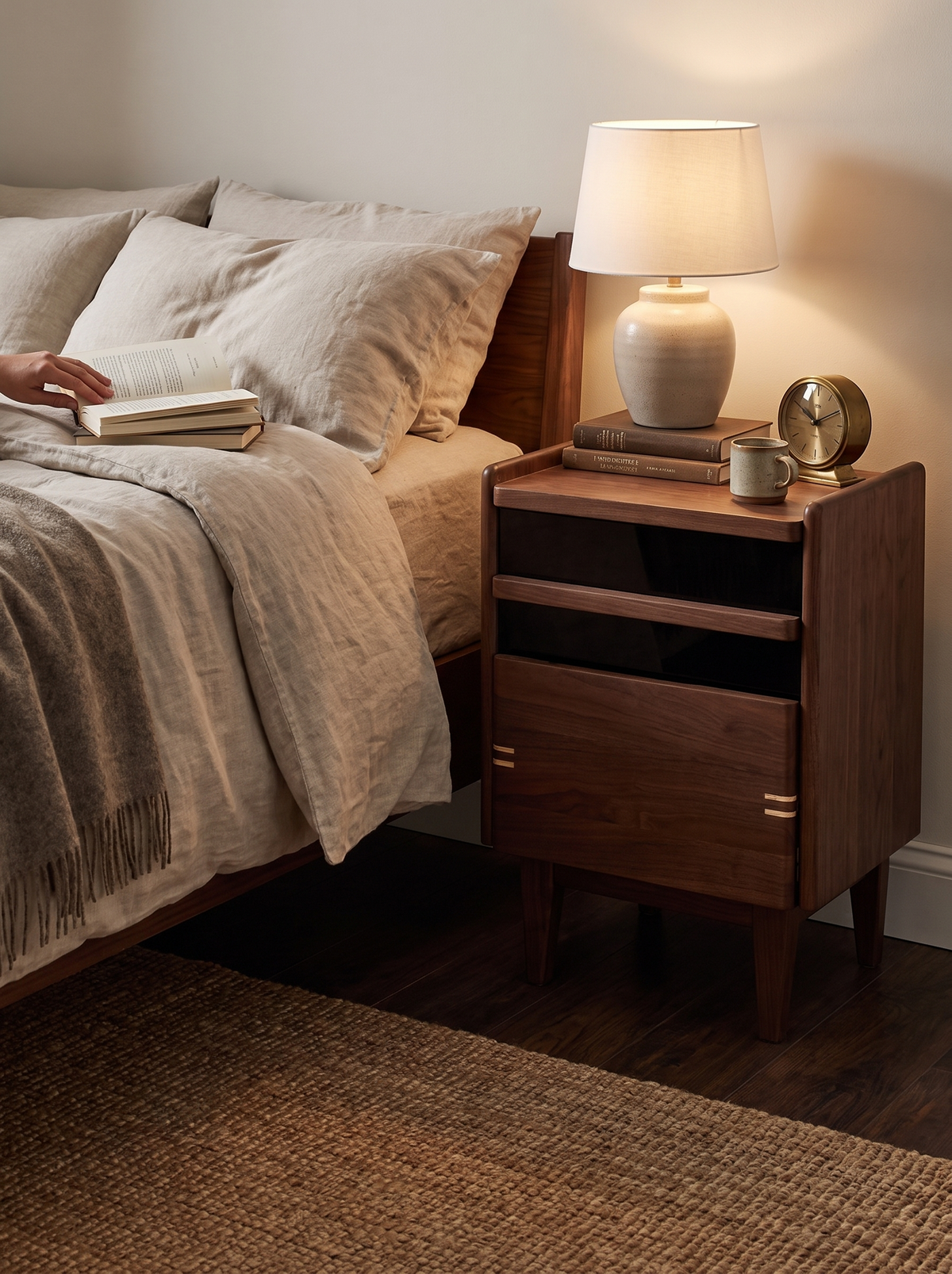 DUSK walnut side table warm tones