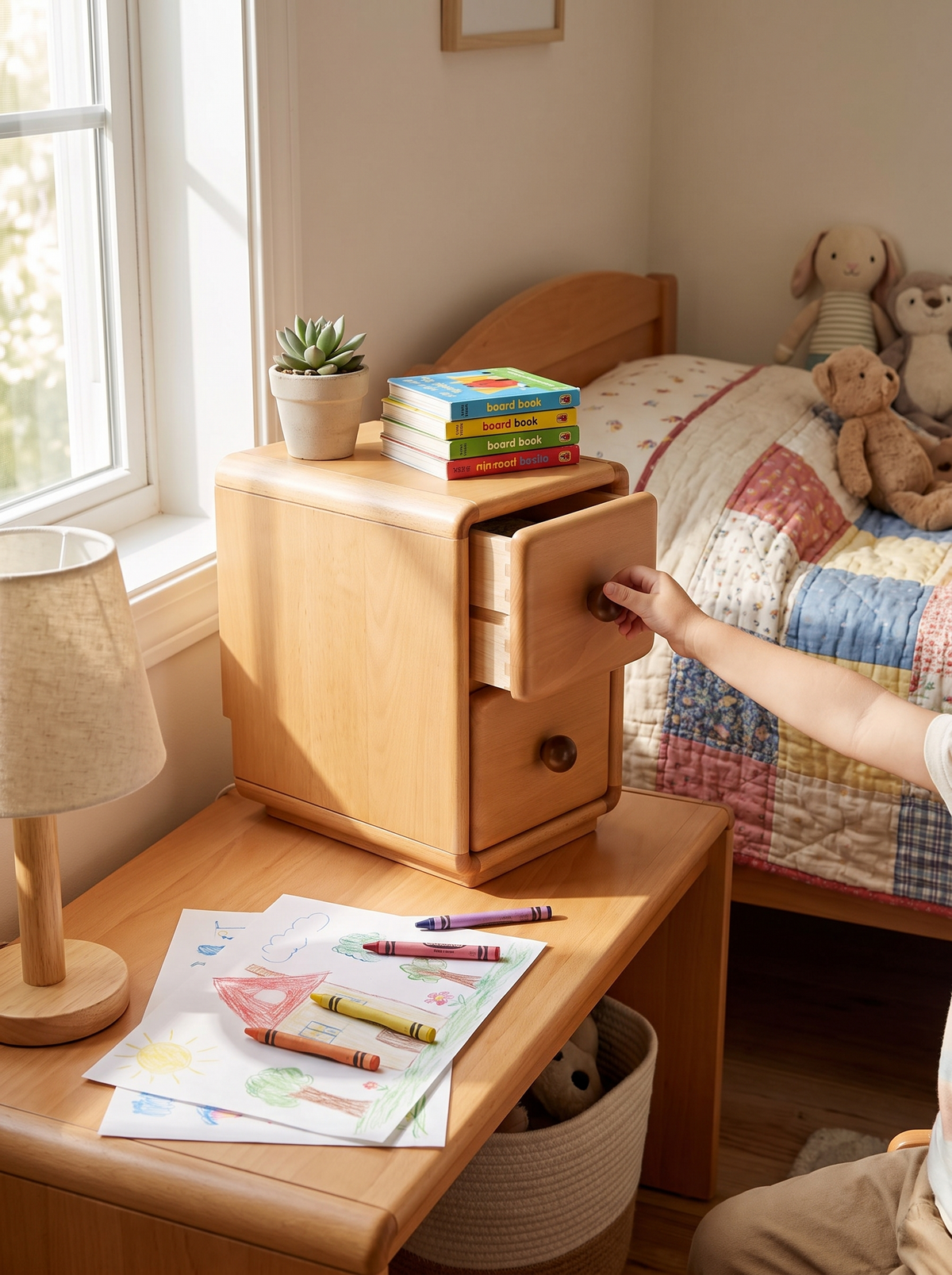 YUNAE kids table in a playroom