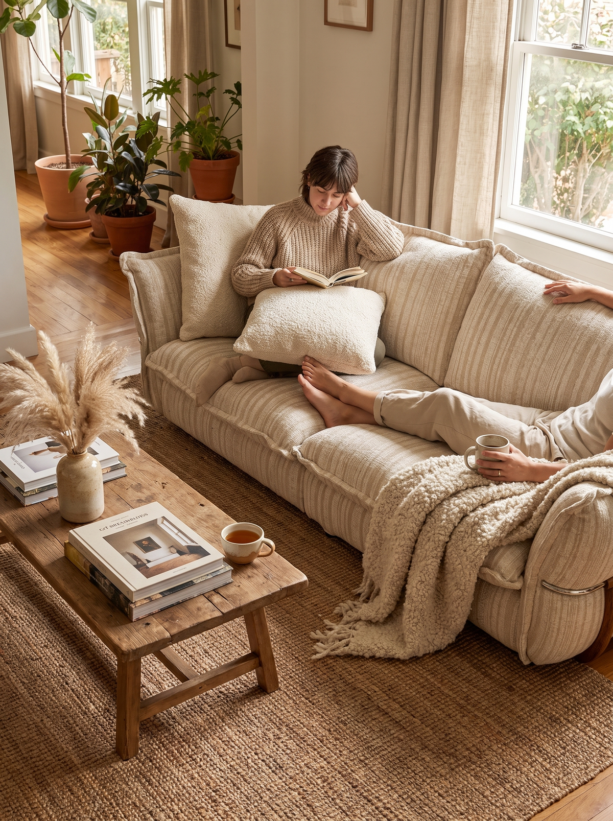 CIRCLE cream boucle sofa boucle texture