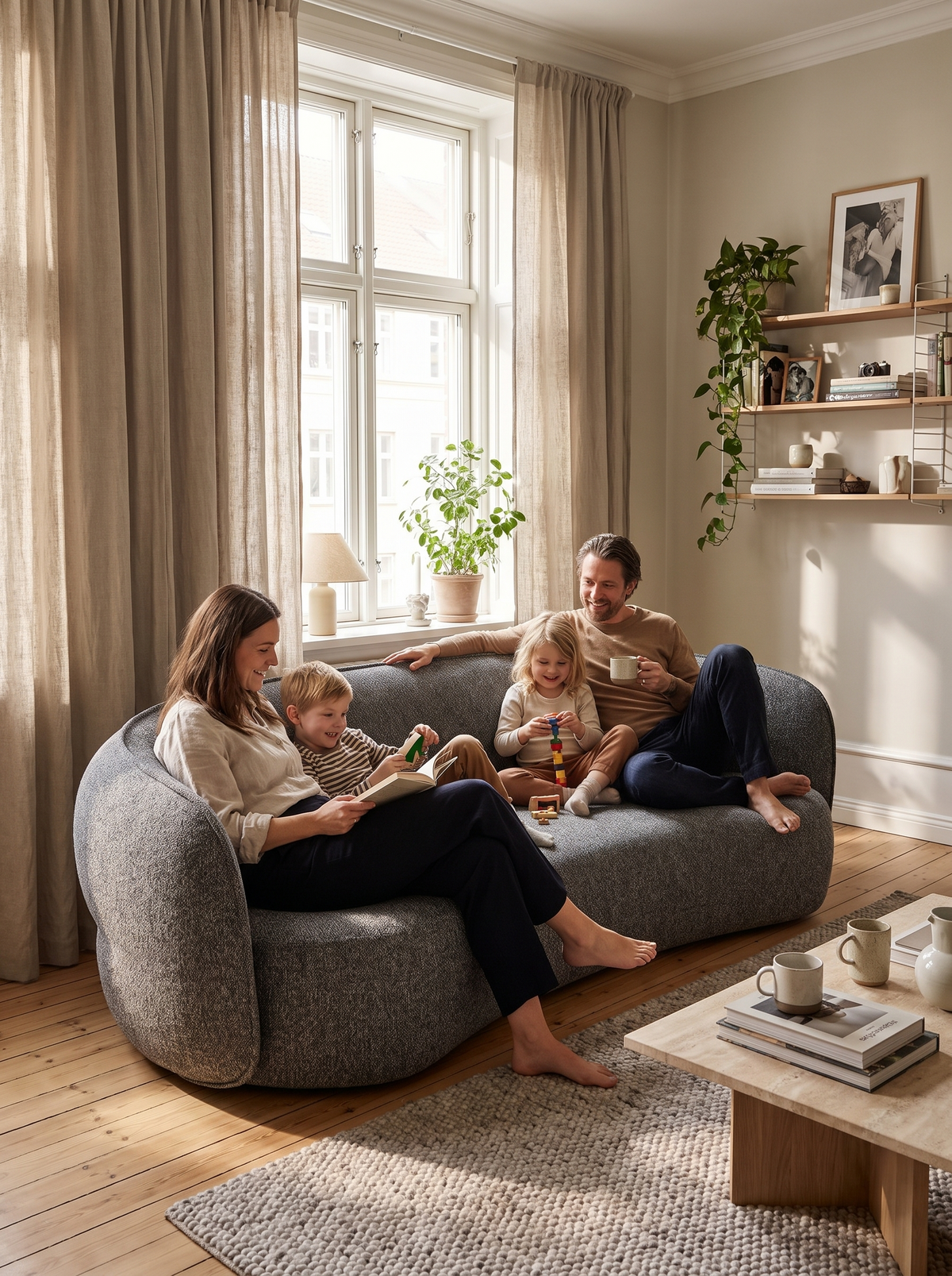 POD curved four seater sofa