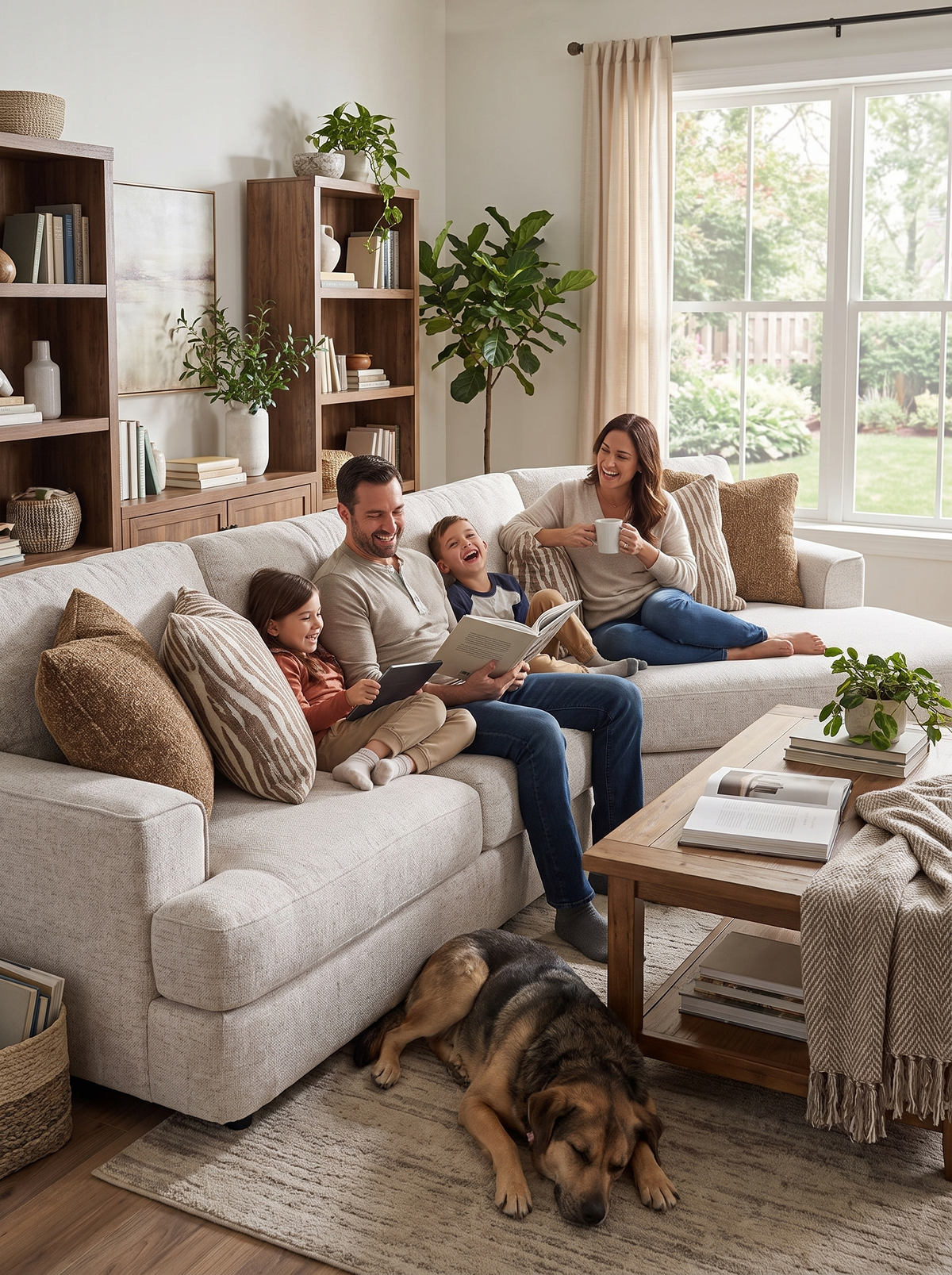 LUCENT sectional with a family