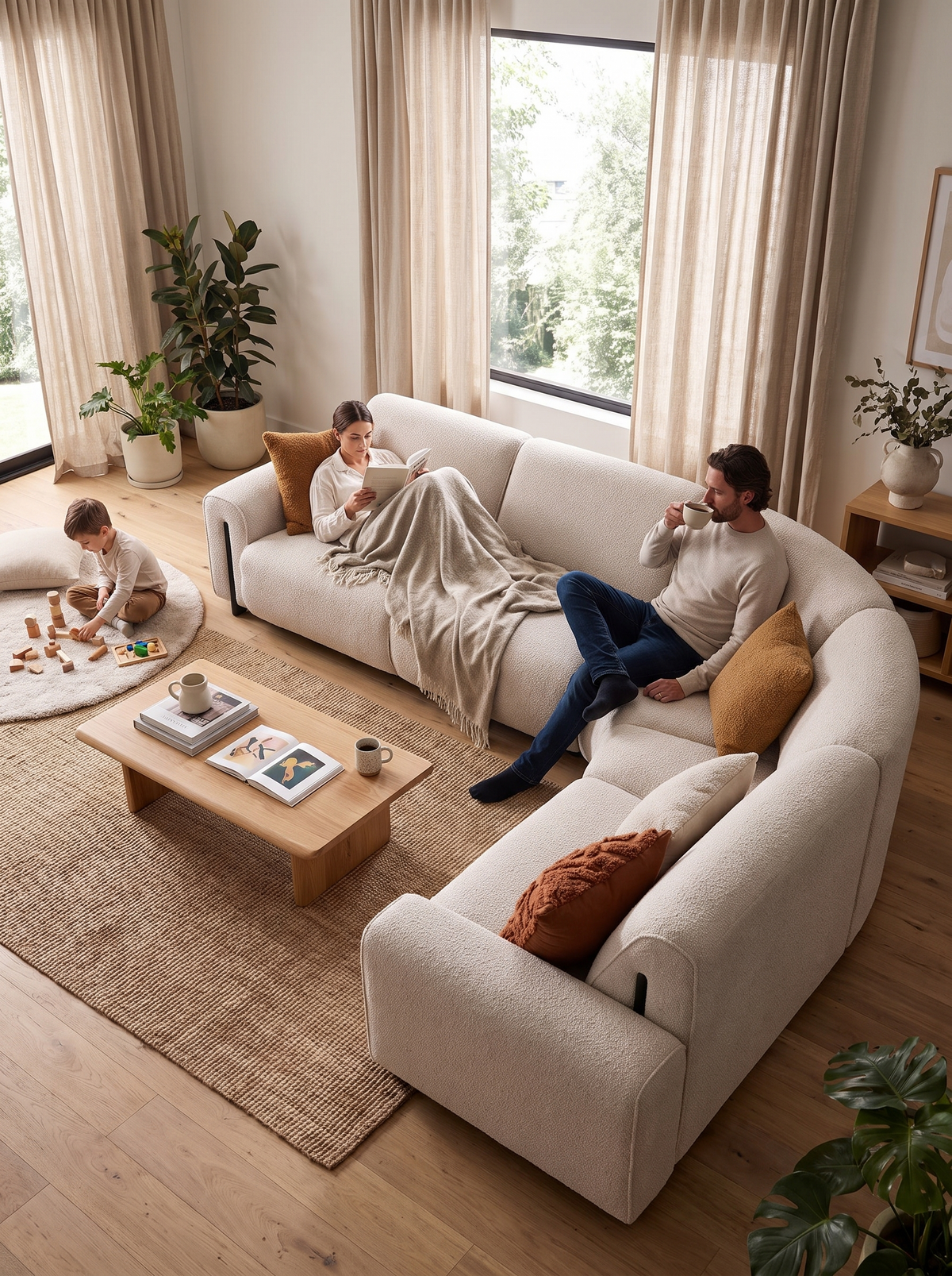 COLLE four seats in soft boucle