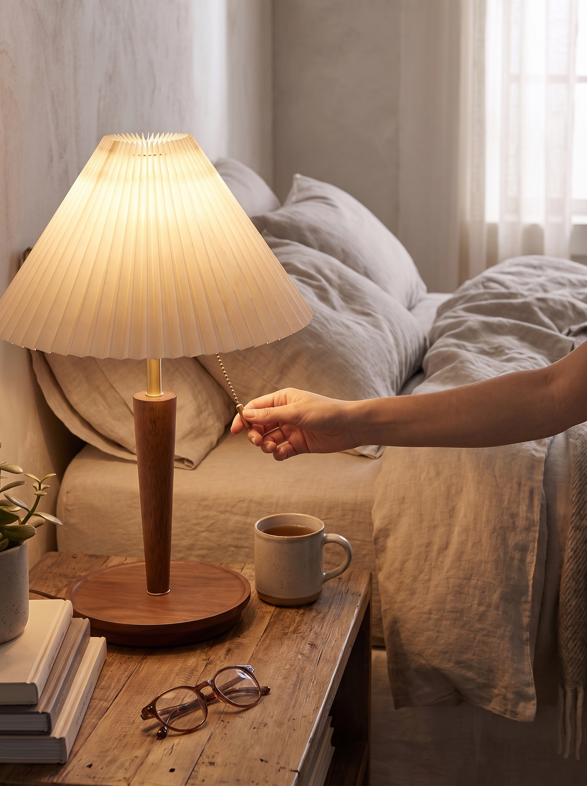 Chochin open box lamp in use