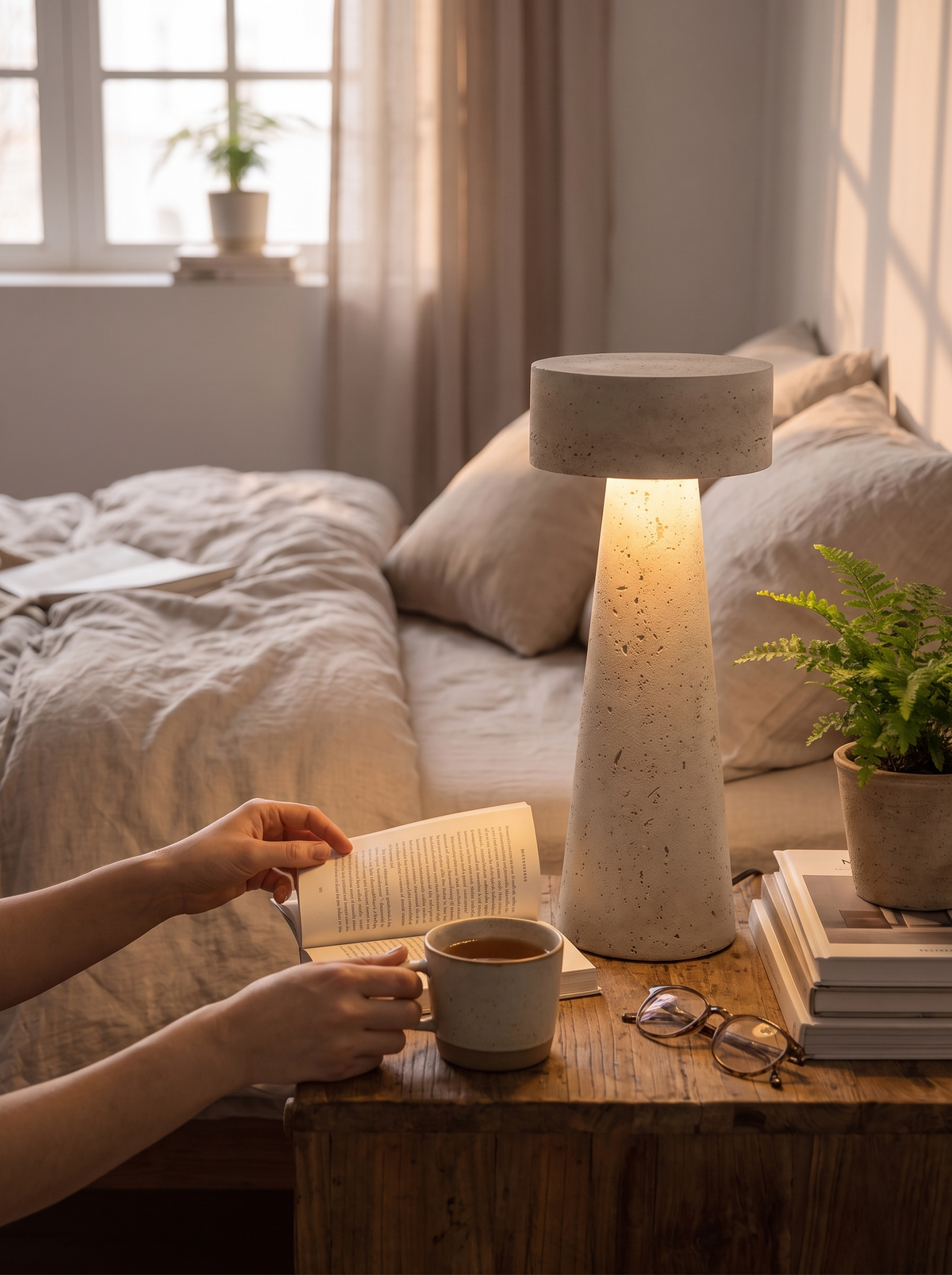 Catriona travertine lamp base