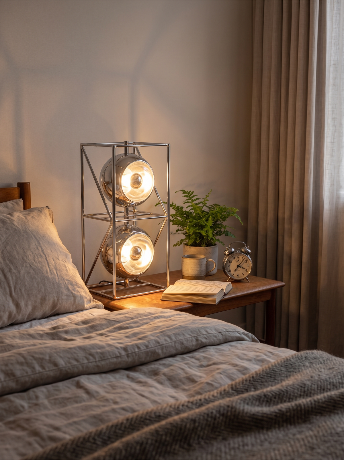 Ginny lamp on a tight bedside