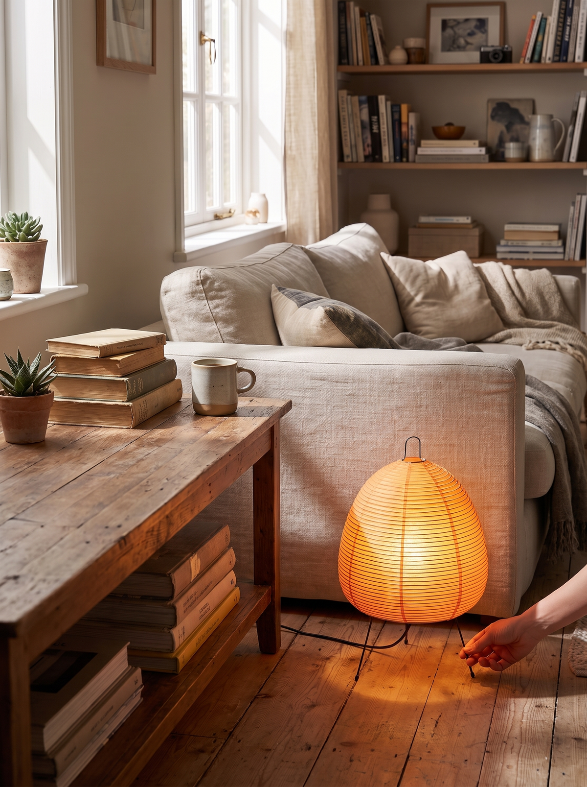 Hikari Wabi lamp texture detail