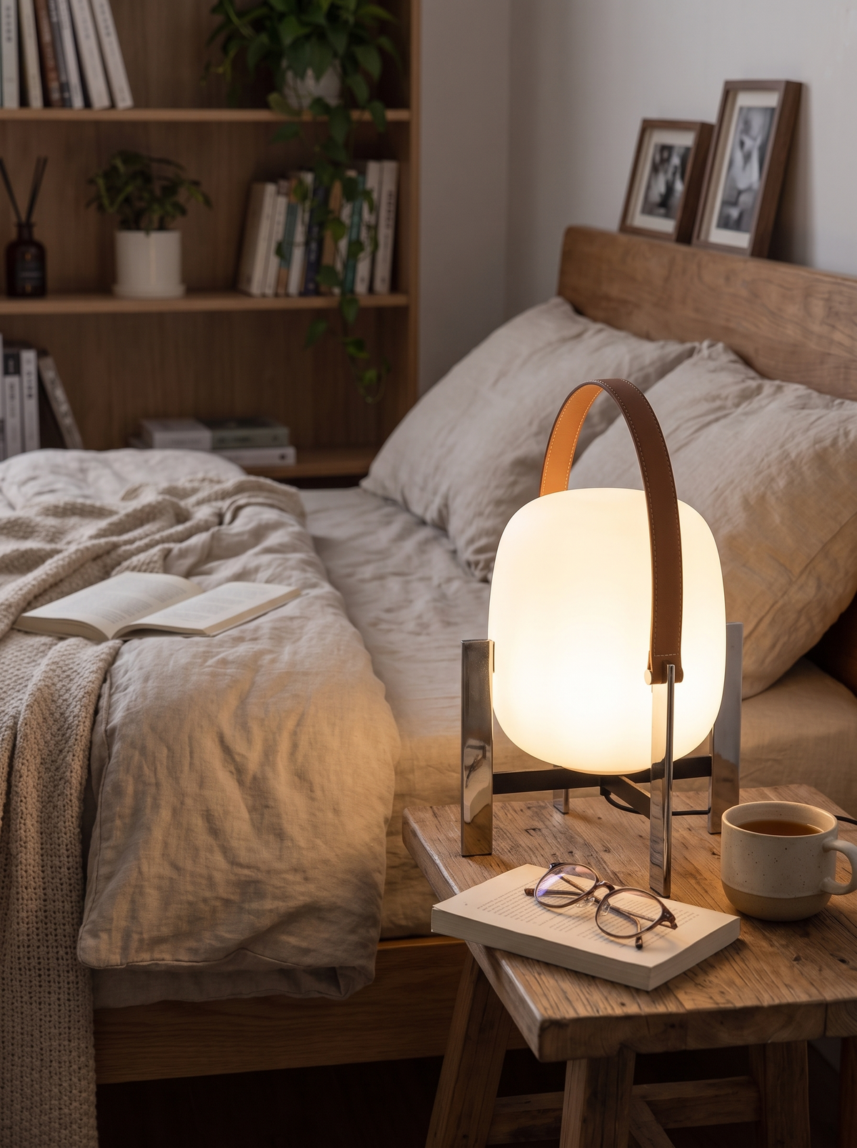 Luzia leather lamp detailing