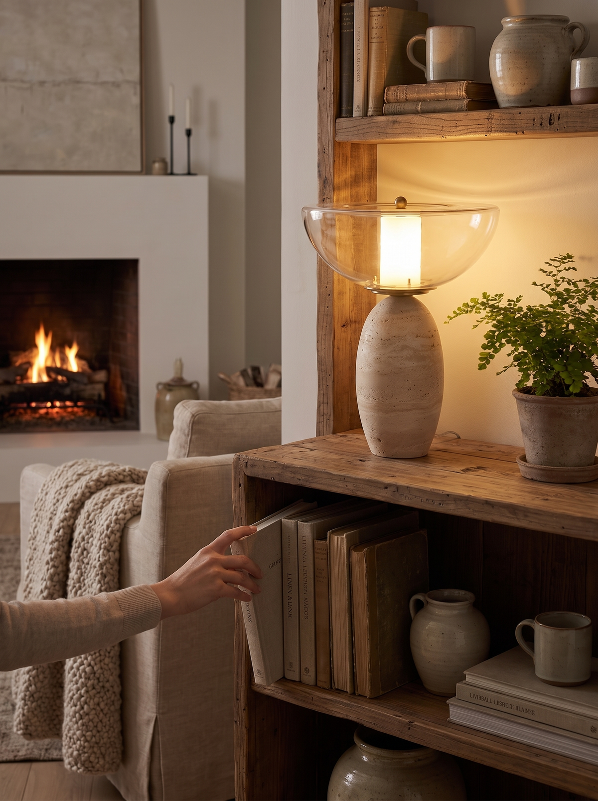 Mariven Travertine Table Lamp lifestyle 3