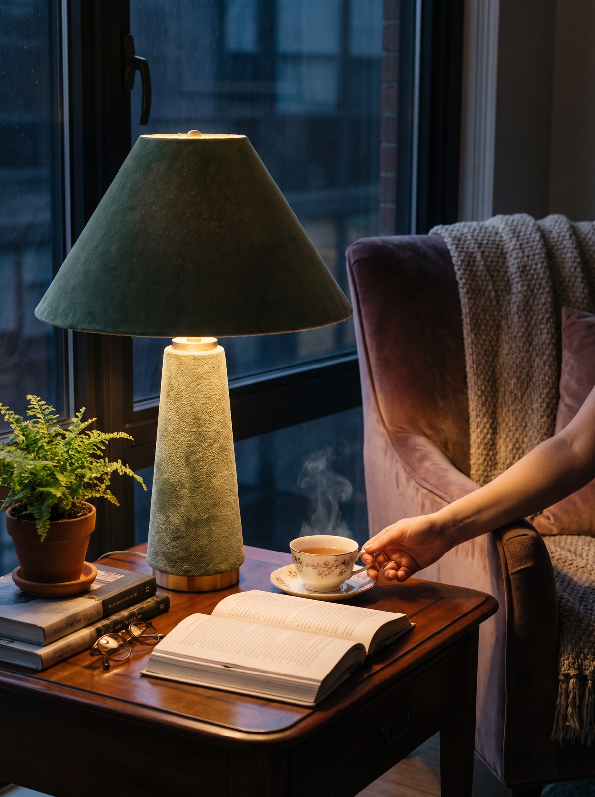 Marlann Velvet Table Lamp lifestyle 3