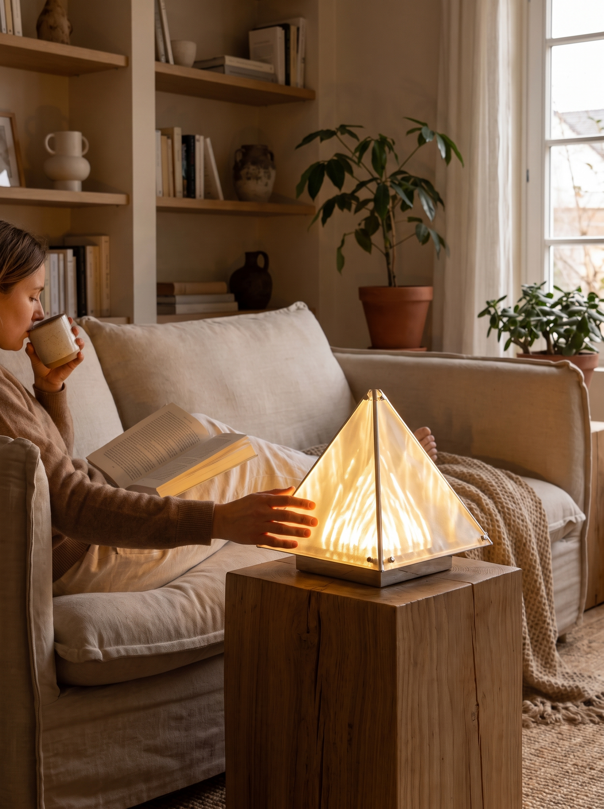 Pyramid Glass Table Lamp lifestyle 3