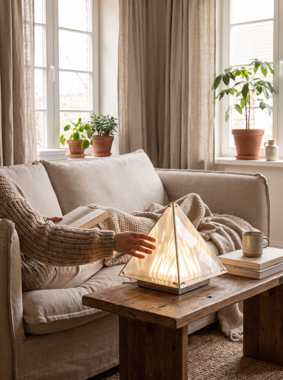Pyramid Glass Table Lamp lifestyle 1