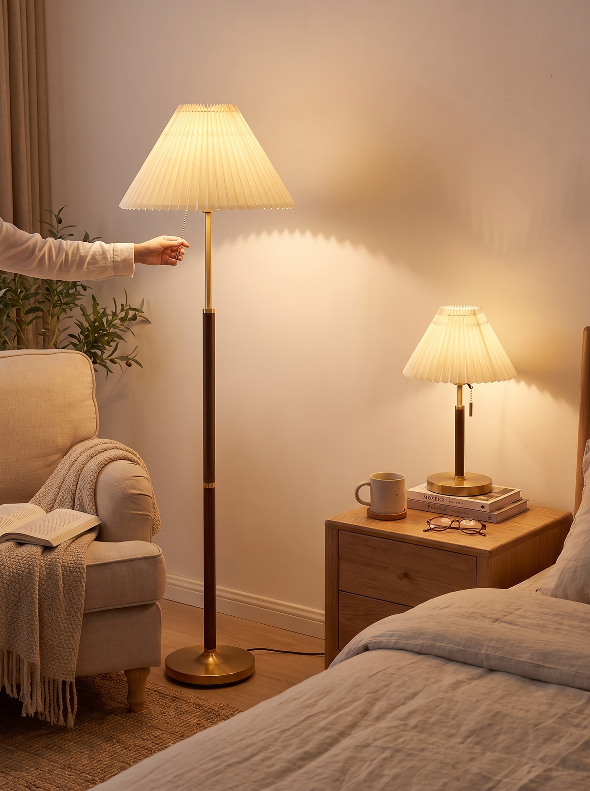 Williamsburg Table and Floor Lamp lifestyle 1