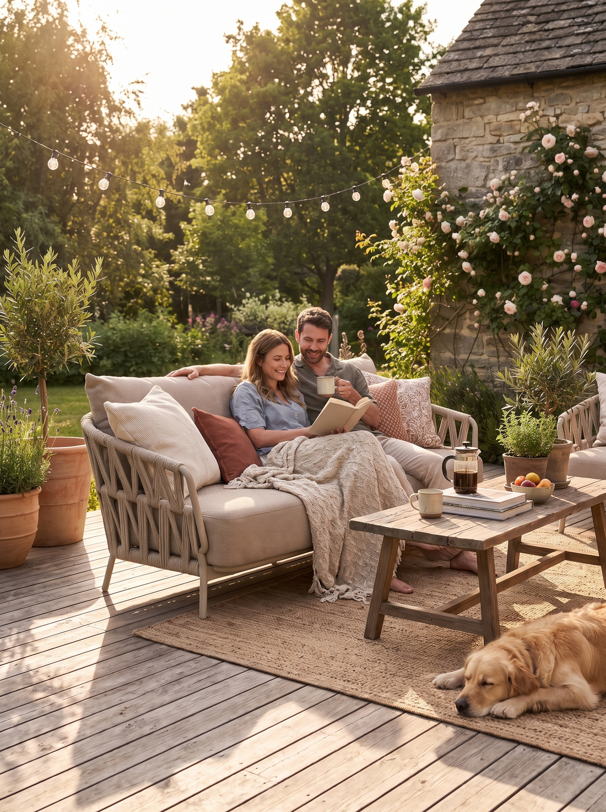 Silverado Dune Aluminum Sofa lifestyle 1