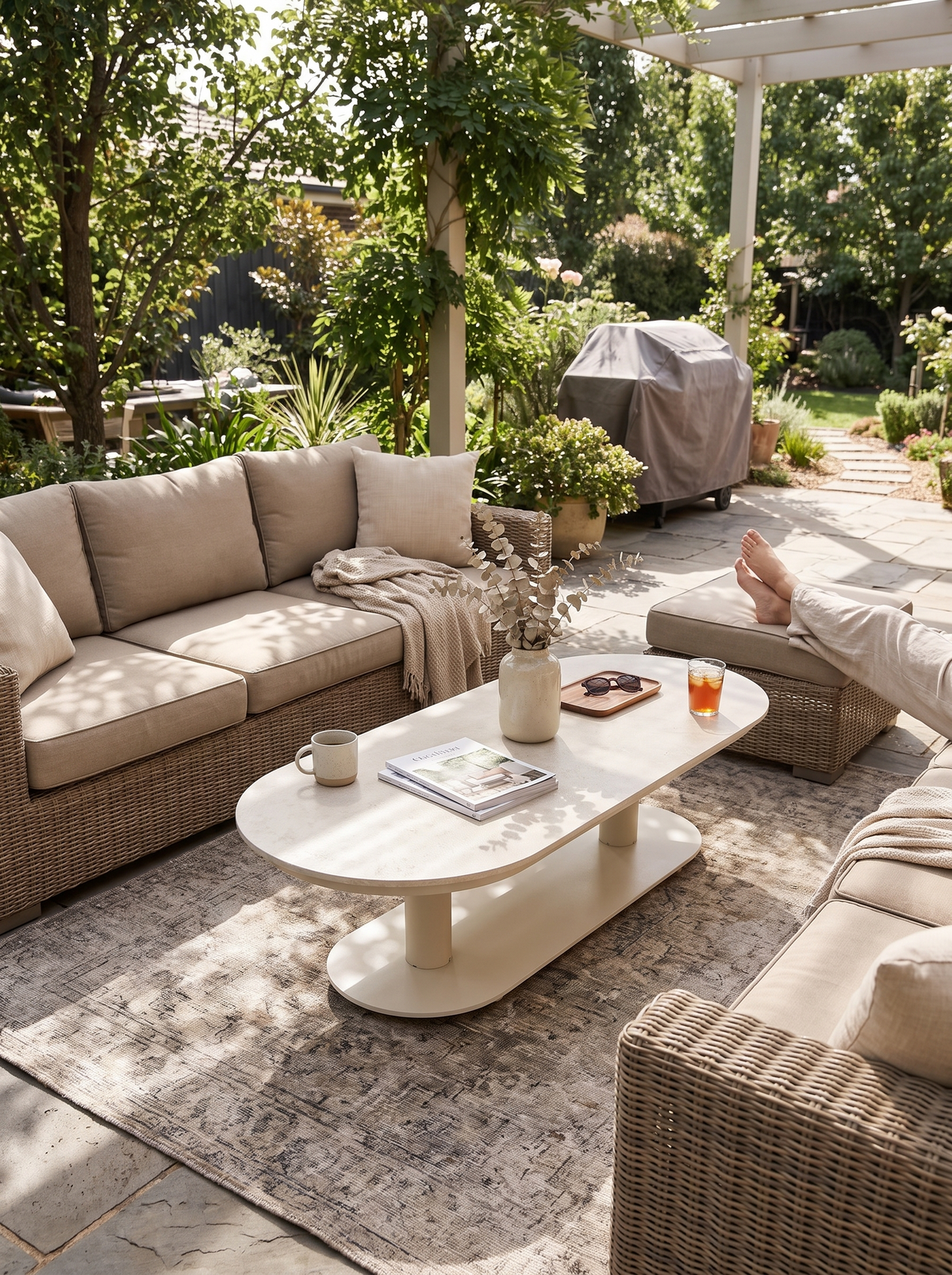 Silverado Dune Aluminum Coffee Table lifestyle 2