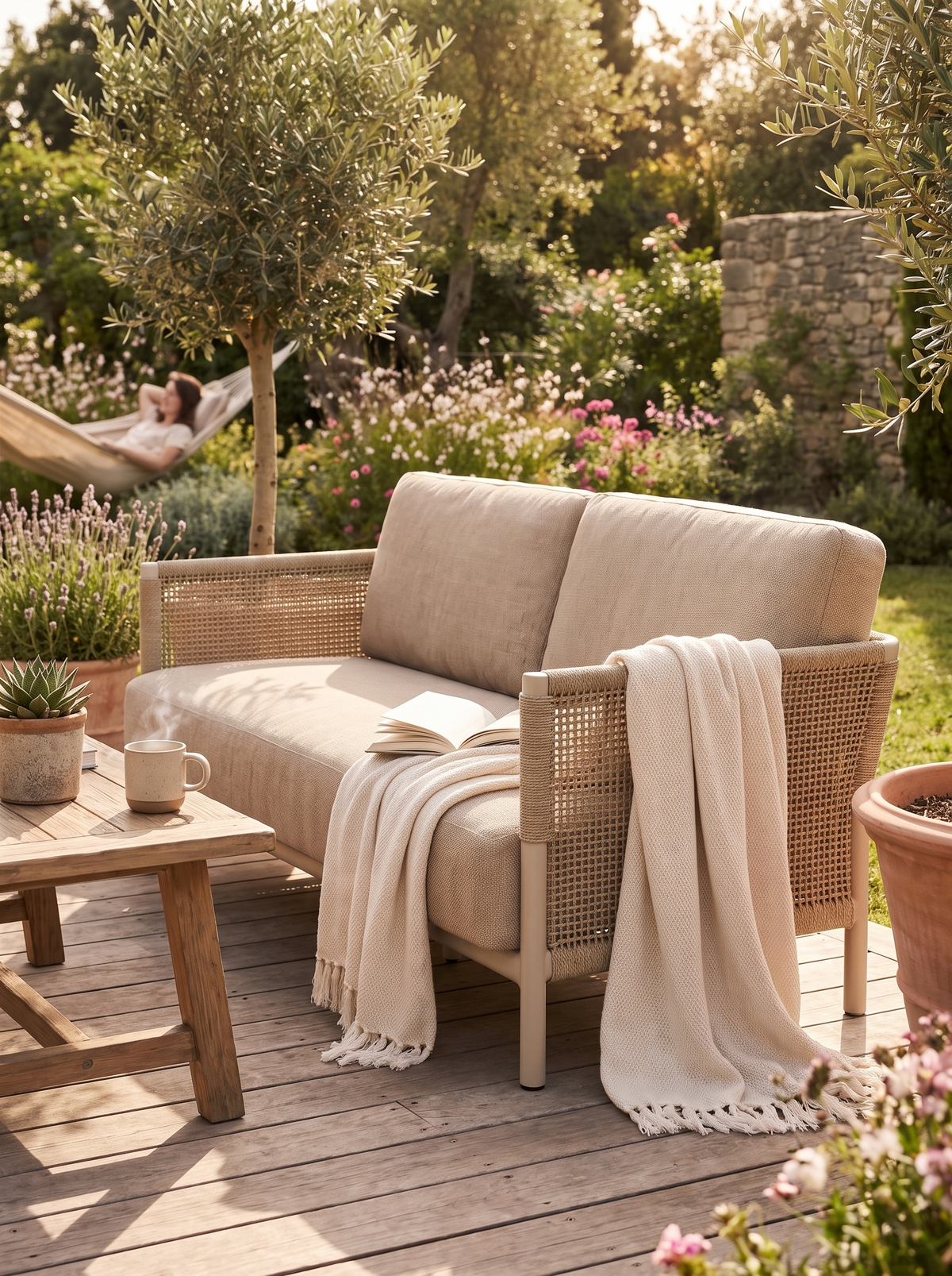 Saratoga Dune Aluminum Sofa lifestyle 3