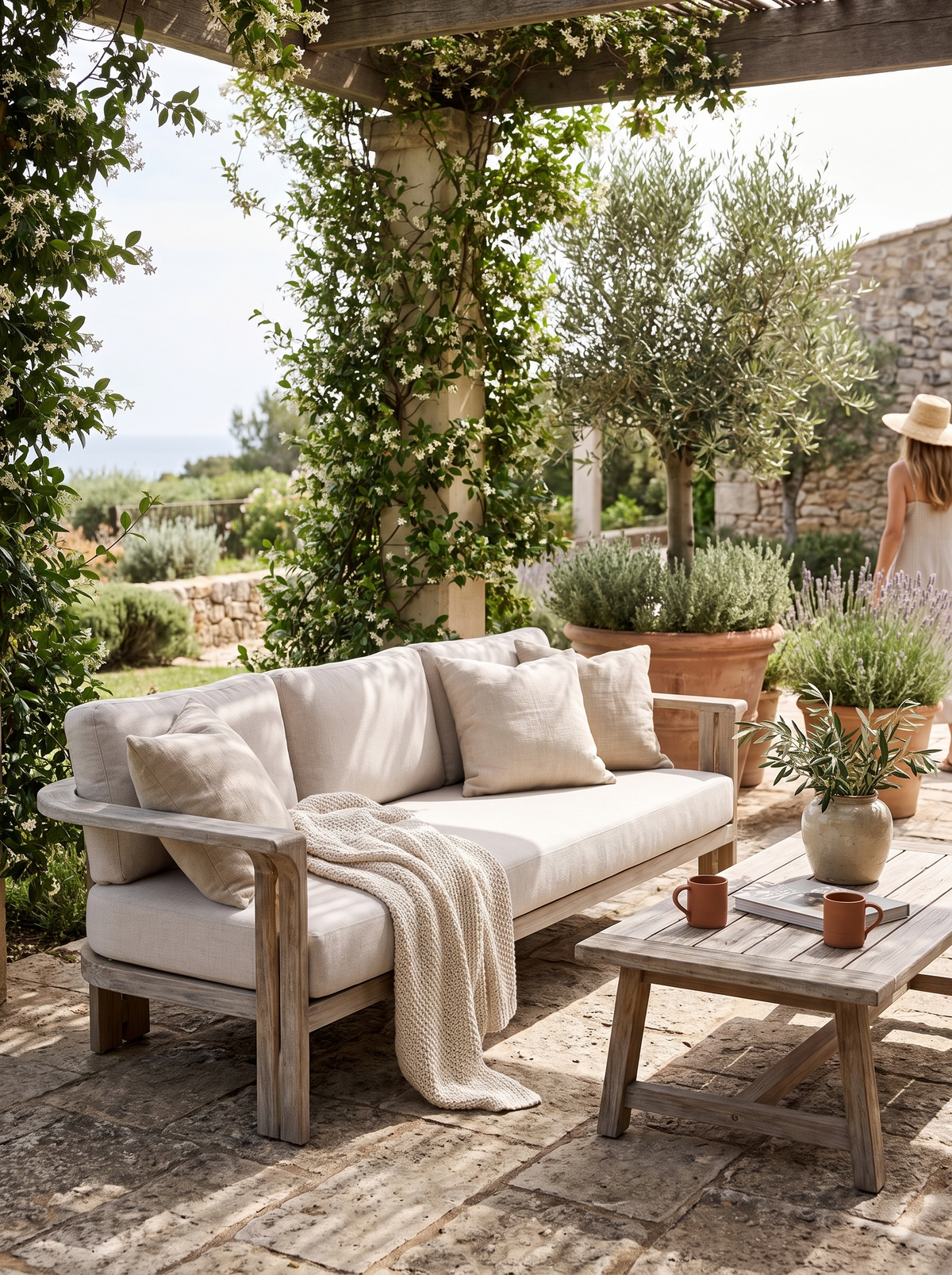 Ojai Teak Sofa lifestyle 2