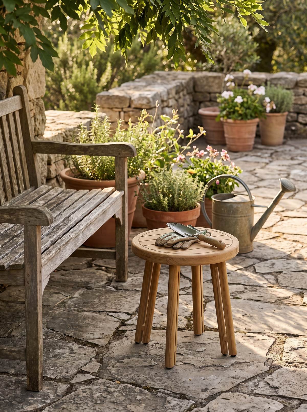 Ojai Teak Side Table lifestyle 3