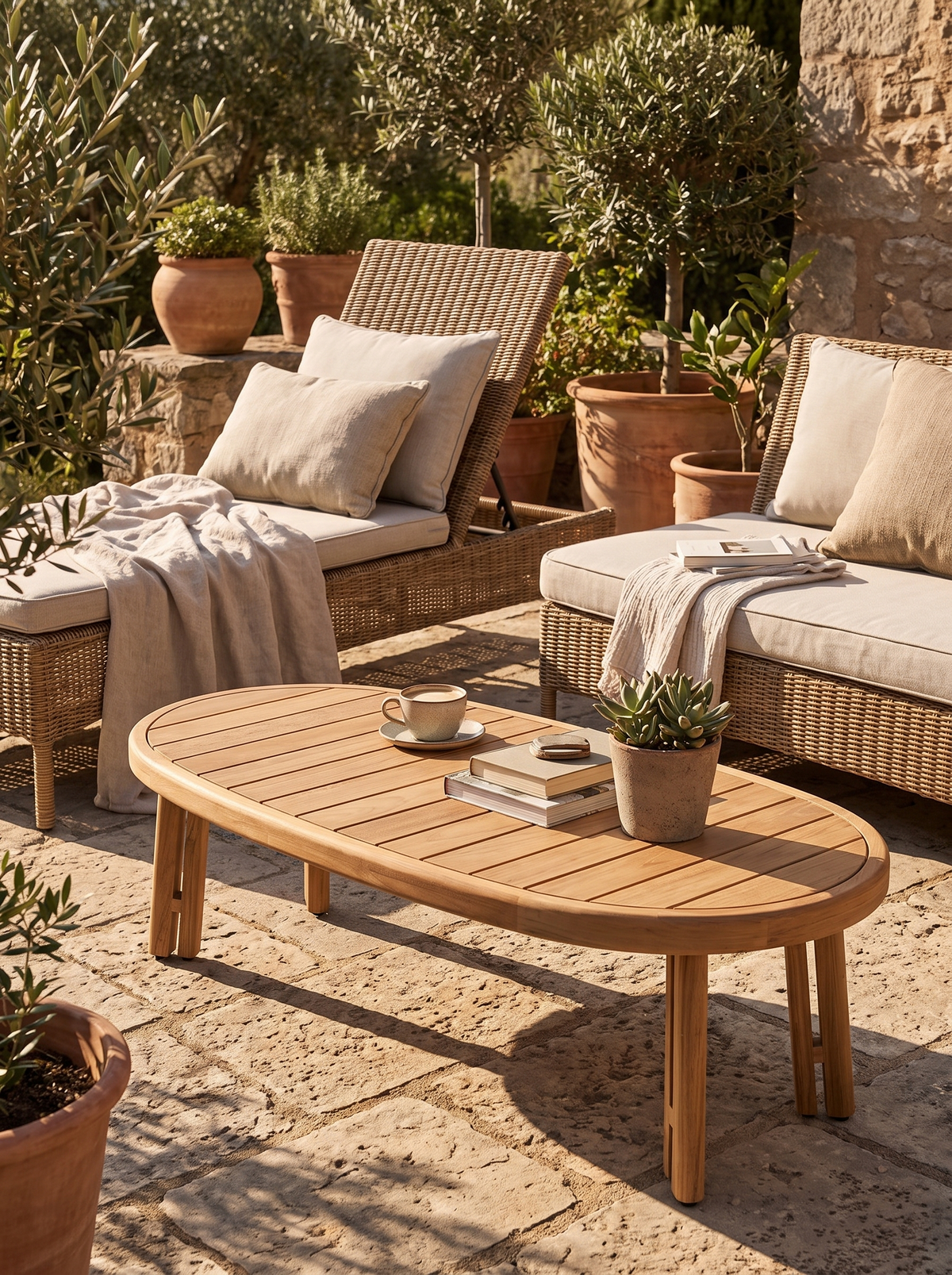 Ojai Teak Coffee Table lifestyle 3