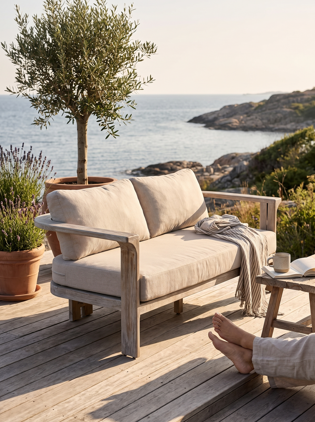 Ojai Teak Loveseat lifestyle 2