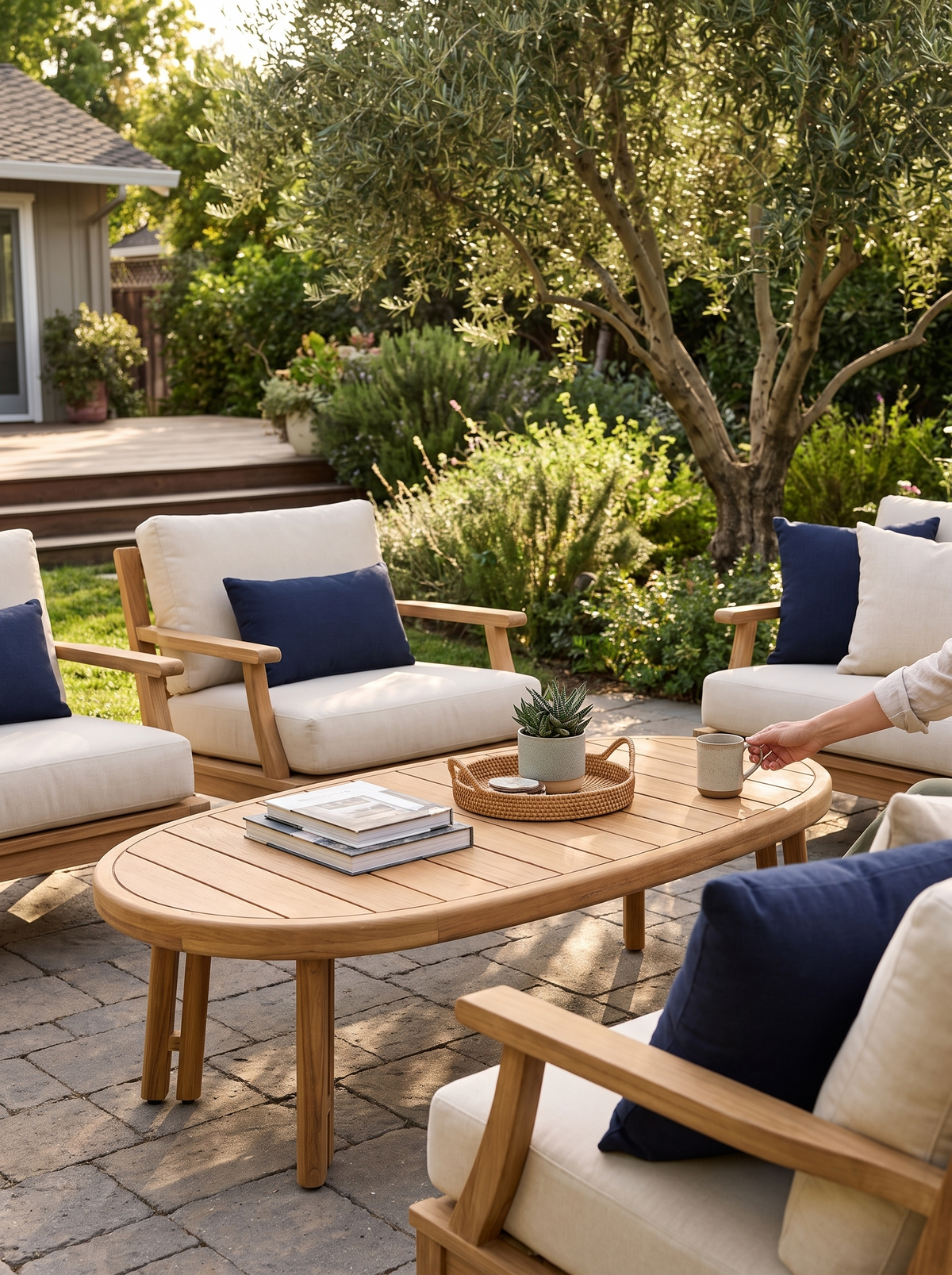 Ojai Teak Coffee Table lifestyle 1