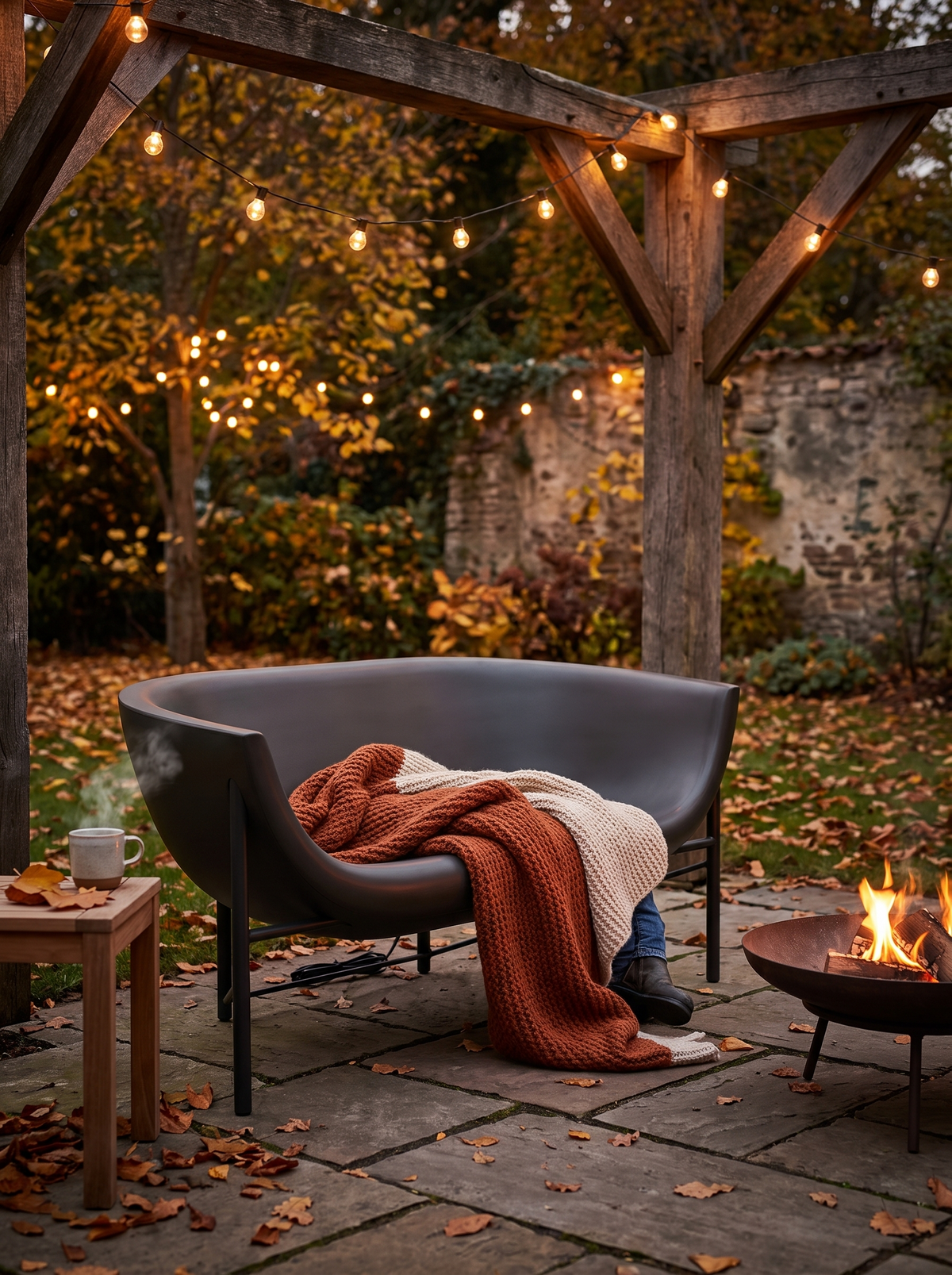Kosmos Heated Charcoal Sofa lifestyle 2