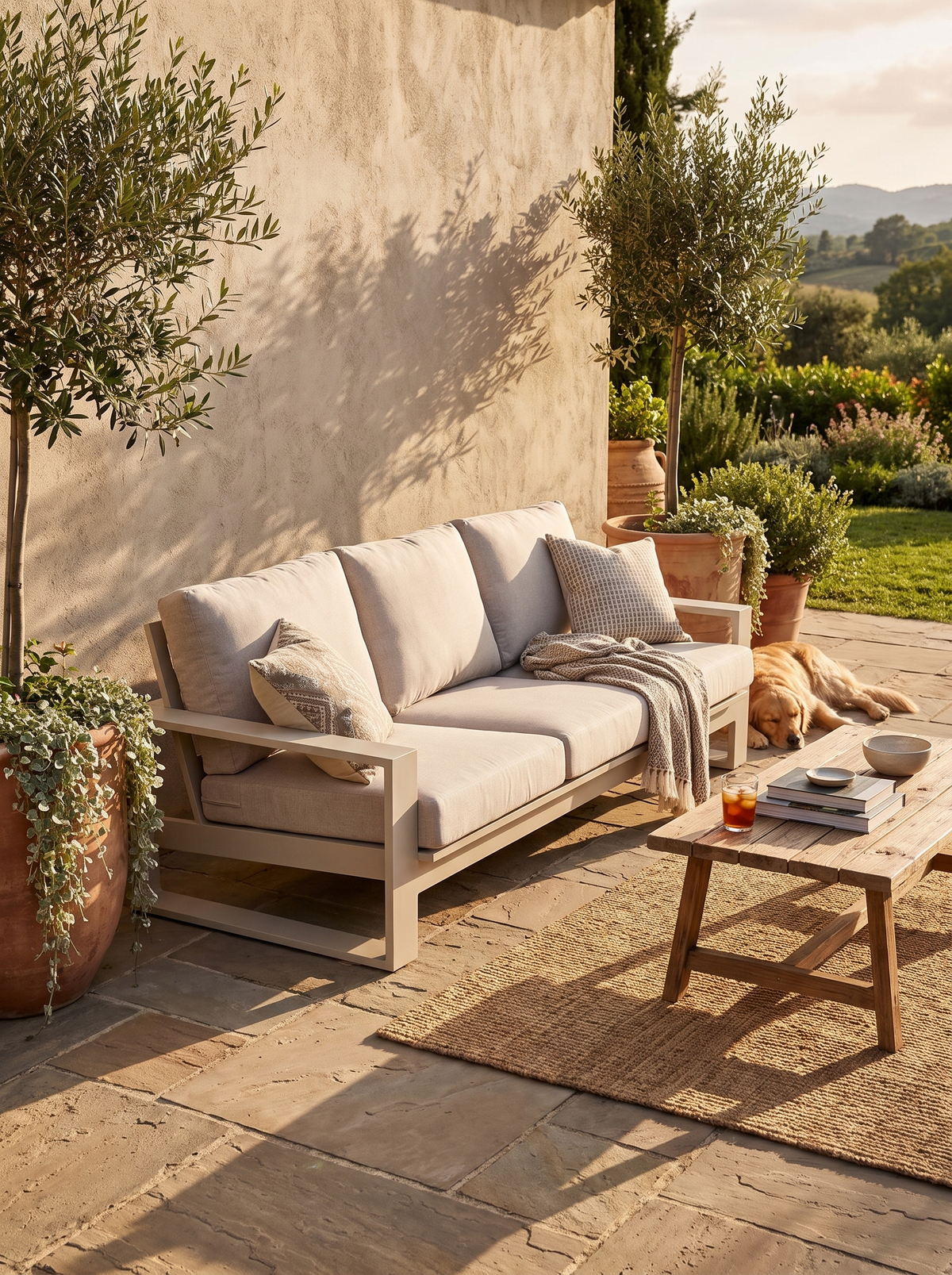 Nicasio Dune Aluminum Sofa lifestyle 3