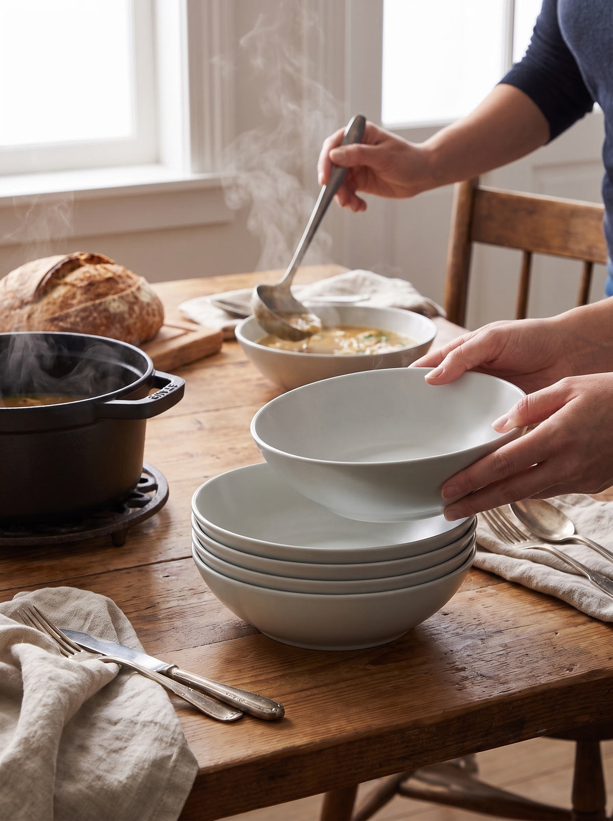 Big Stoneware Bowl Set lifestyle 2