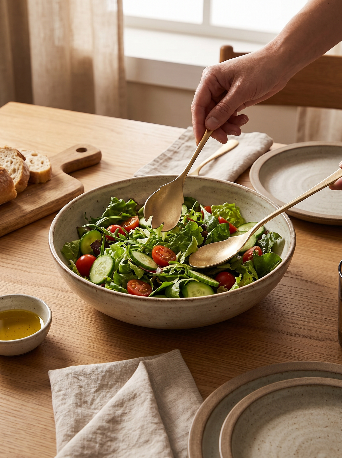 Classic Fork and Spoon Serving Set lifestyle 2