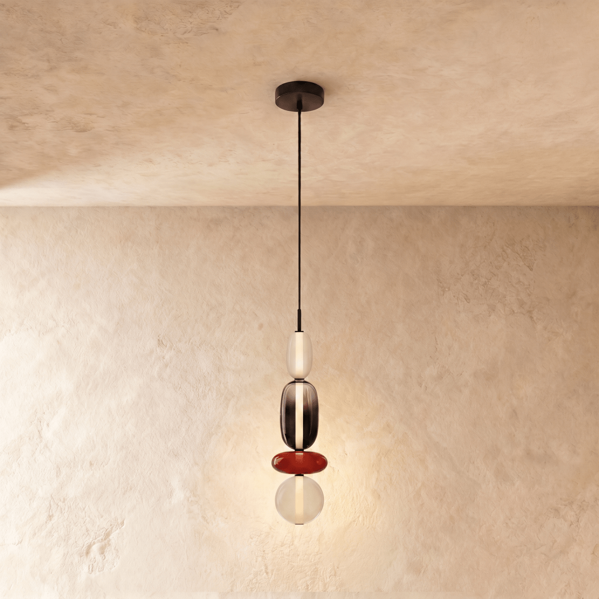 Horiz Metal Pendant Light, top of the shade in detail