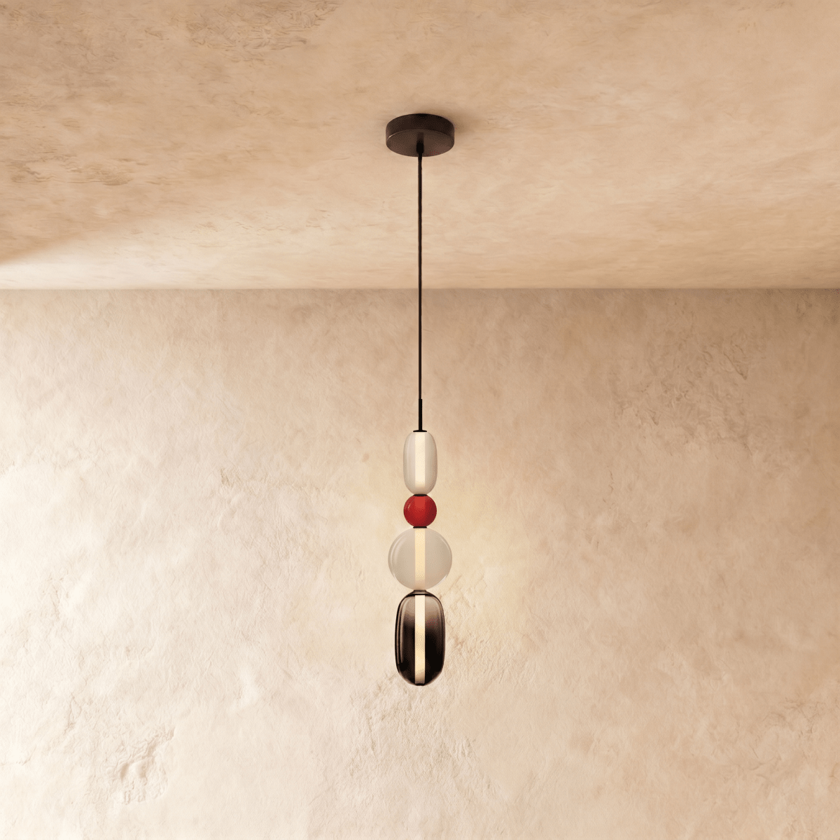 Horiz Metal Pendant Light, second shade and diffuser detail