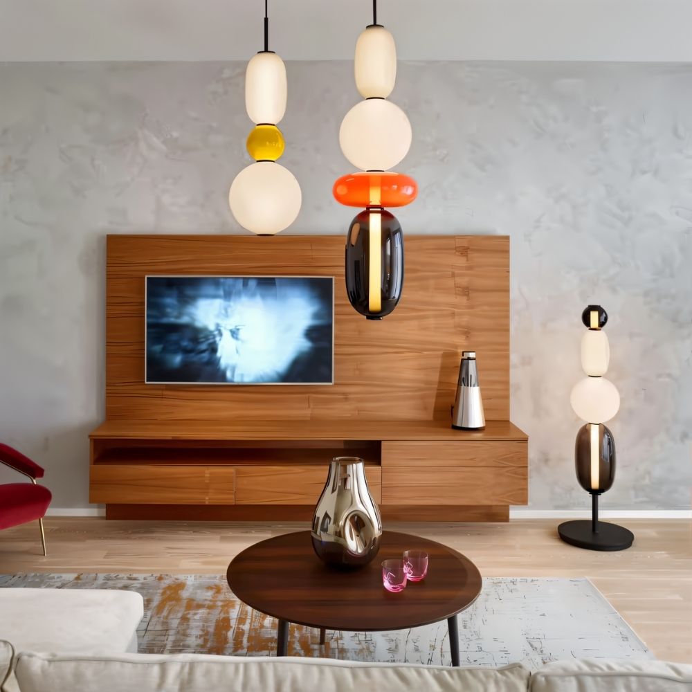 Horiz Metal Pendant Light, second unlit profile view