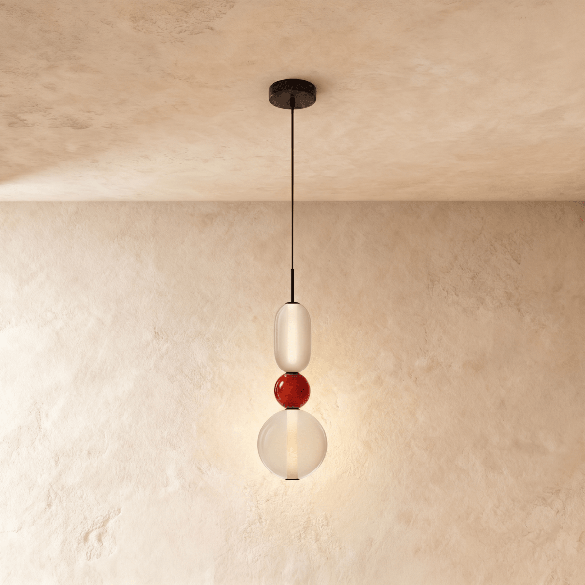 Horiz Metal Pendant Light, close up of the finish and material