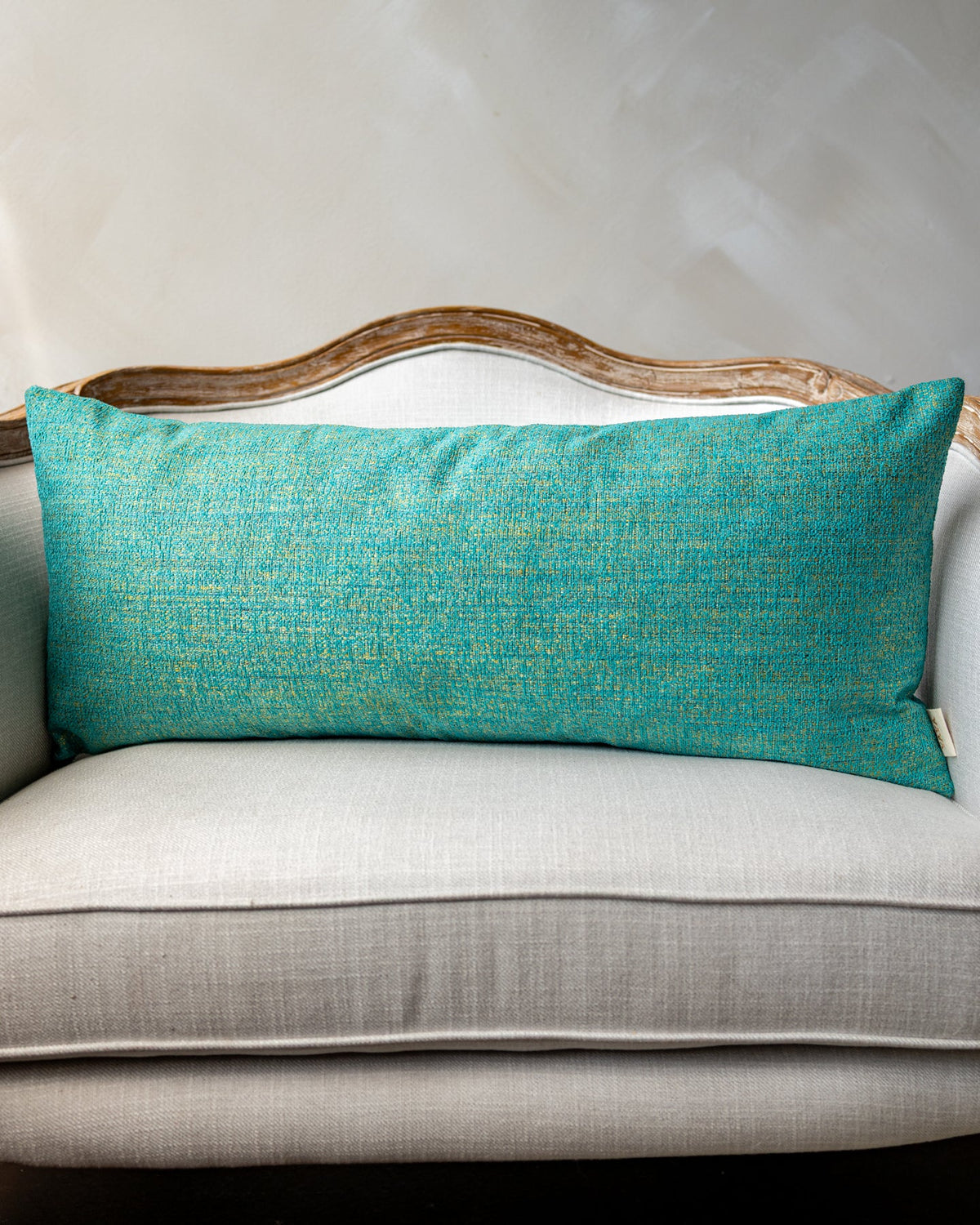 Imani Velvet Tweed Lumbar Pillow, draped and styled view