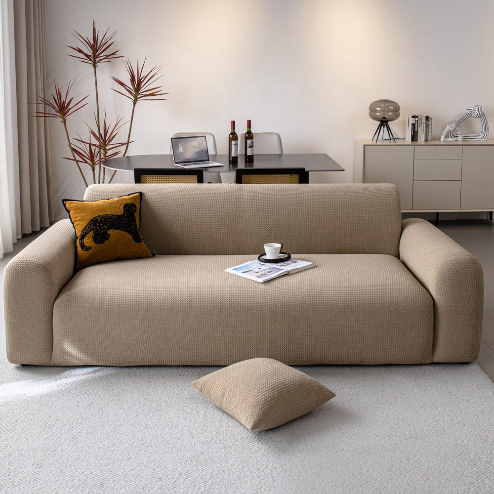 Jacquard Velvet Stretch Sofa Slipcover, second full flat lay view