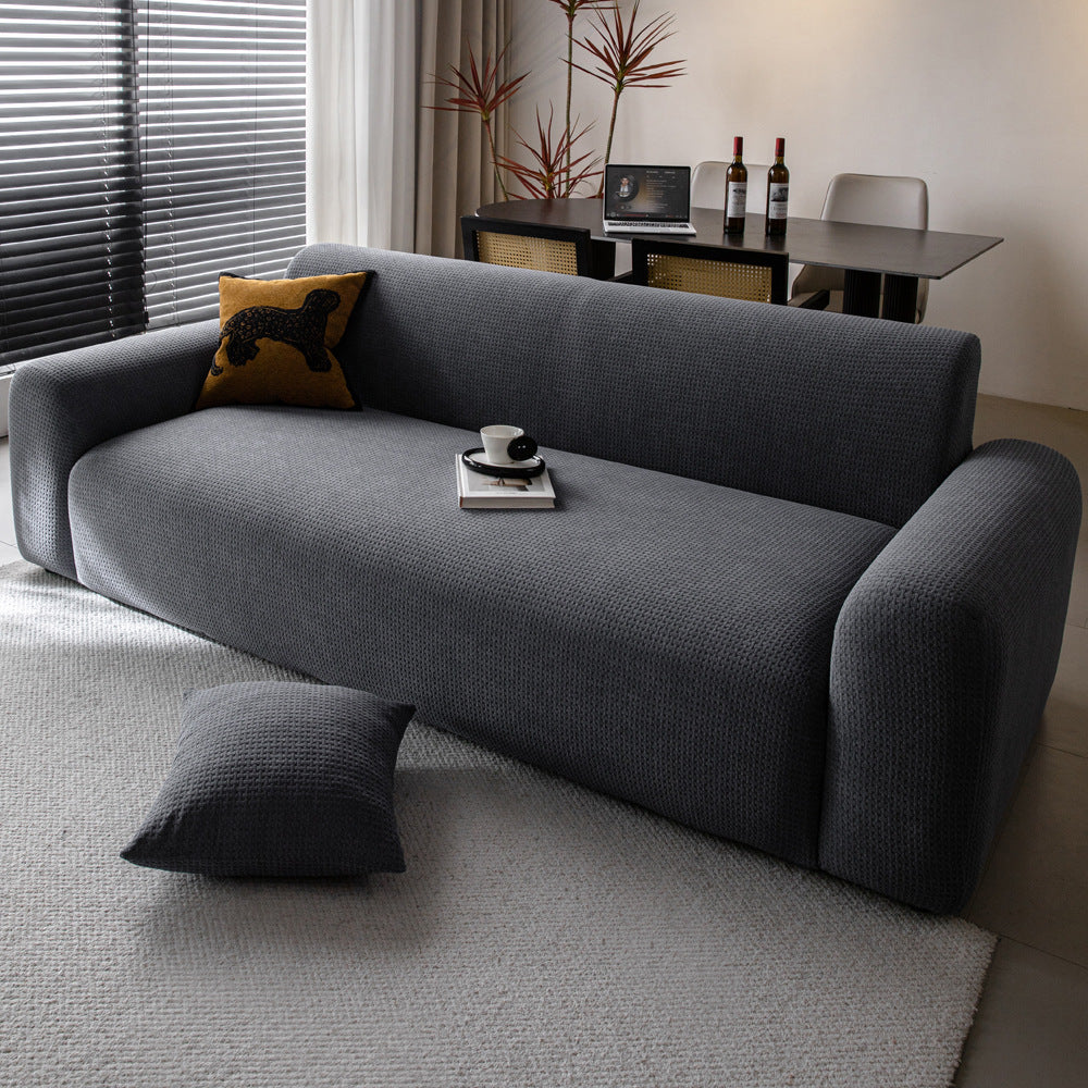 Jacquard Velvet Stretch Sofa Slipcover, second edge and trim detail