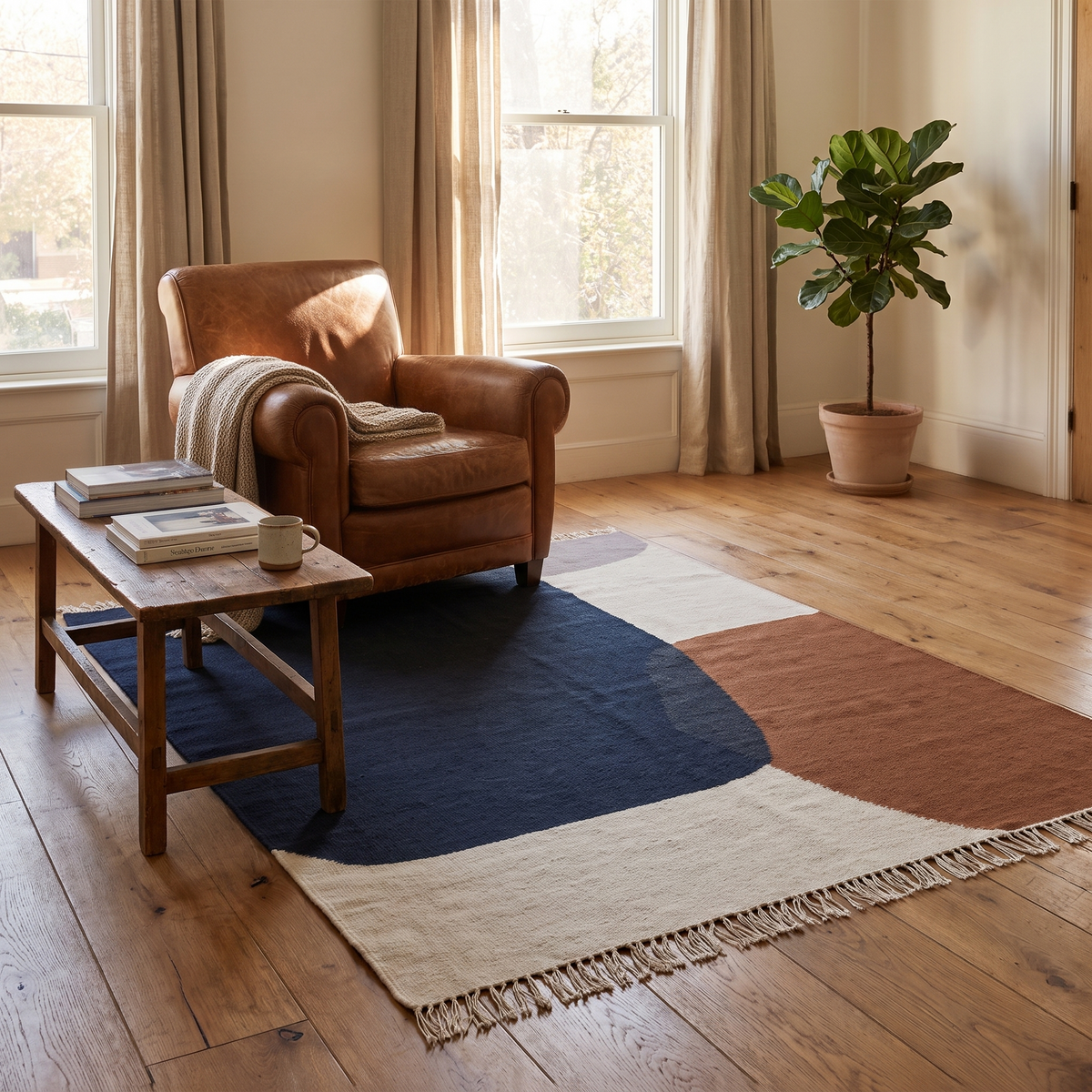 Kelim Rug, Large - Merge, styled in a room setting