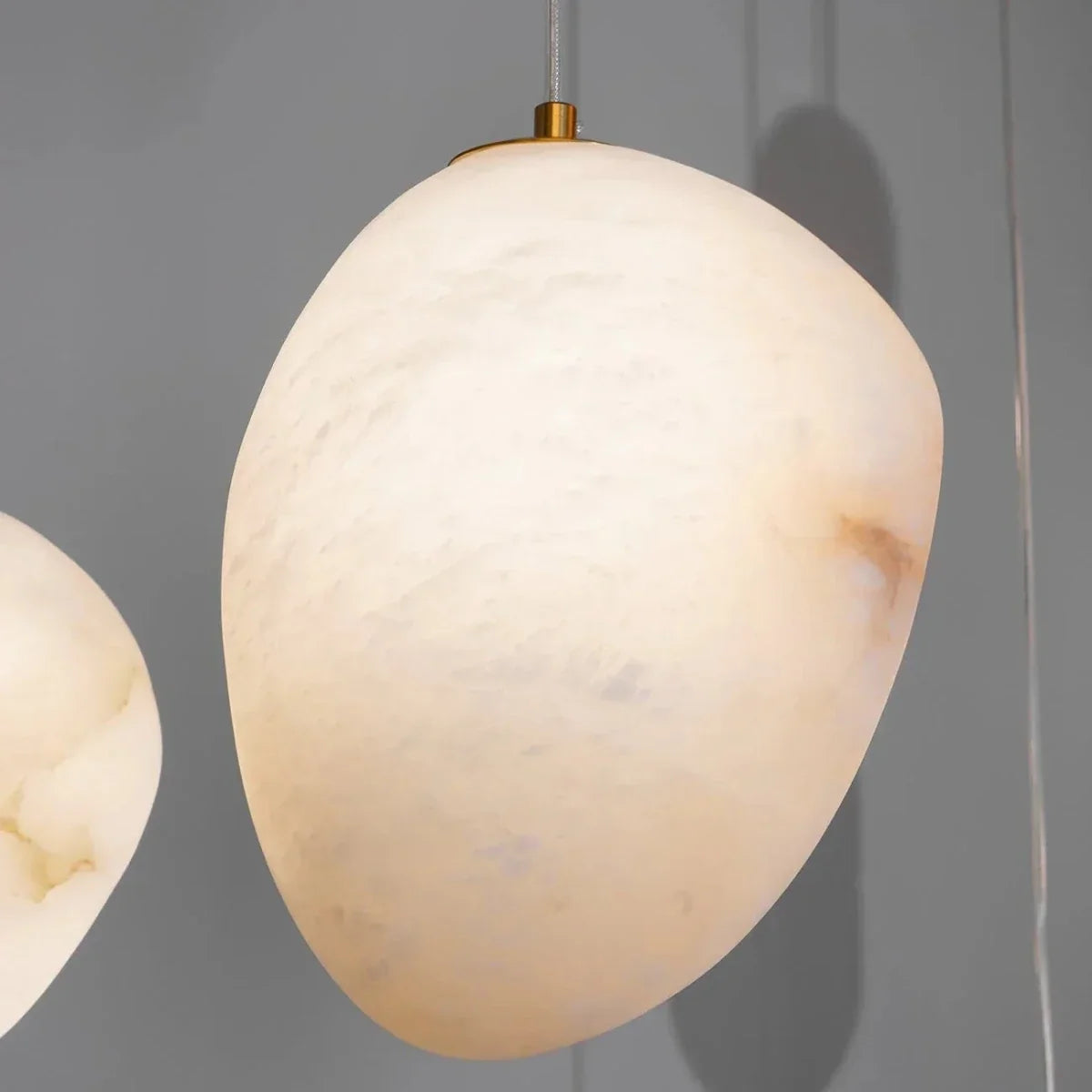 Lapis Alabaster Pendant Light, top of the shade in detail