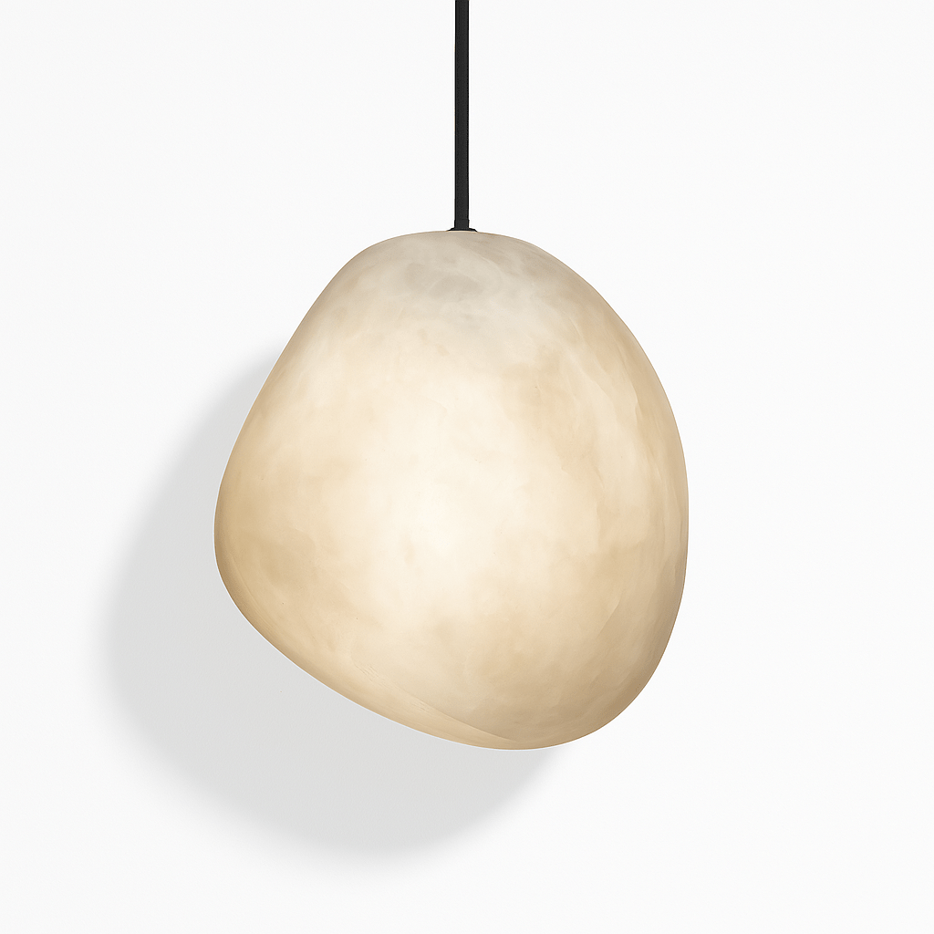 Lapis Alabaster Pendant Light, close up of the finish and material